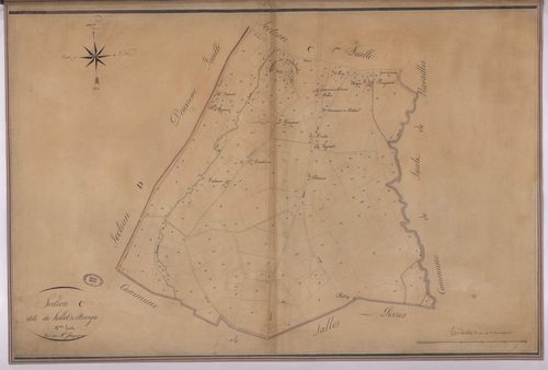 Bonnegarde - Section C, dite de Hillot et Benga, 2e feuille, par Sahuqué géomètre
