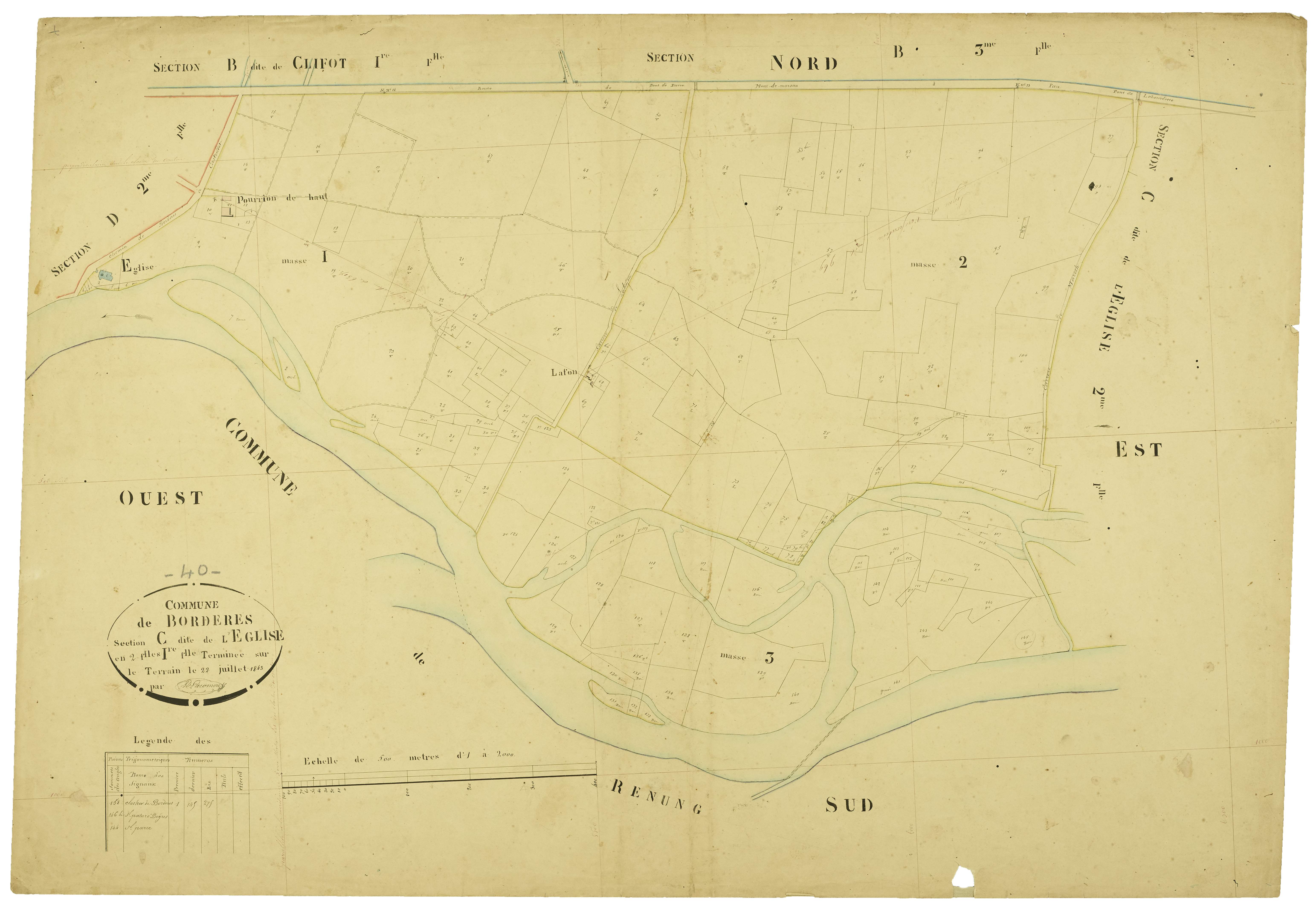 Bordères-et-Lamensans - Section C, feuille 1