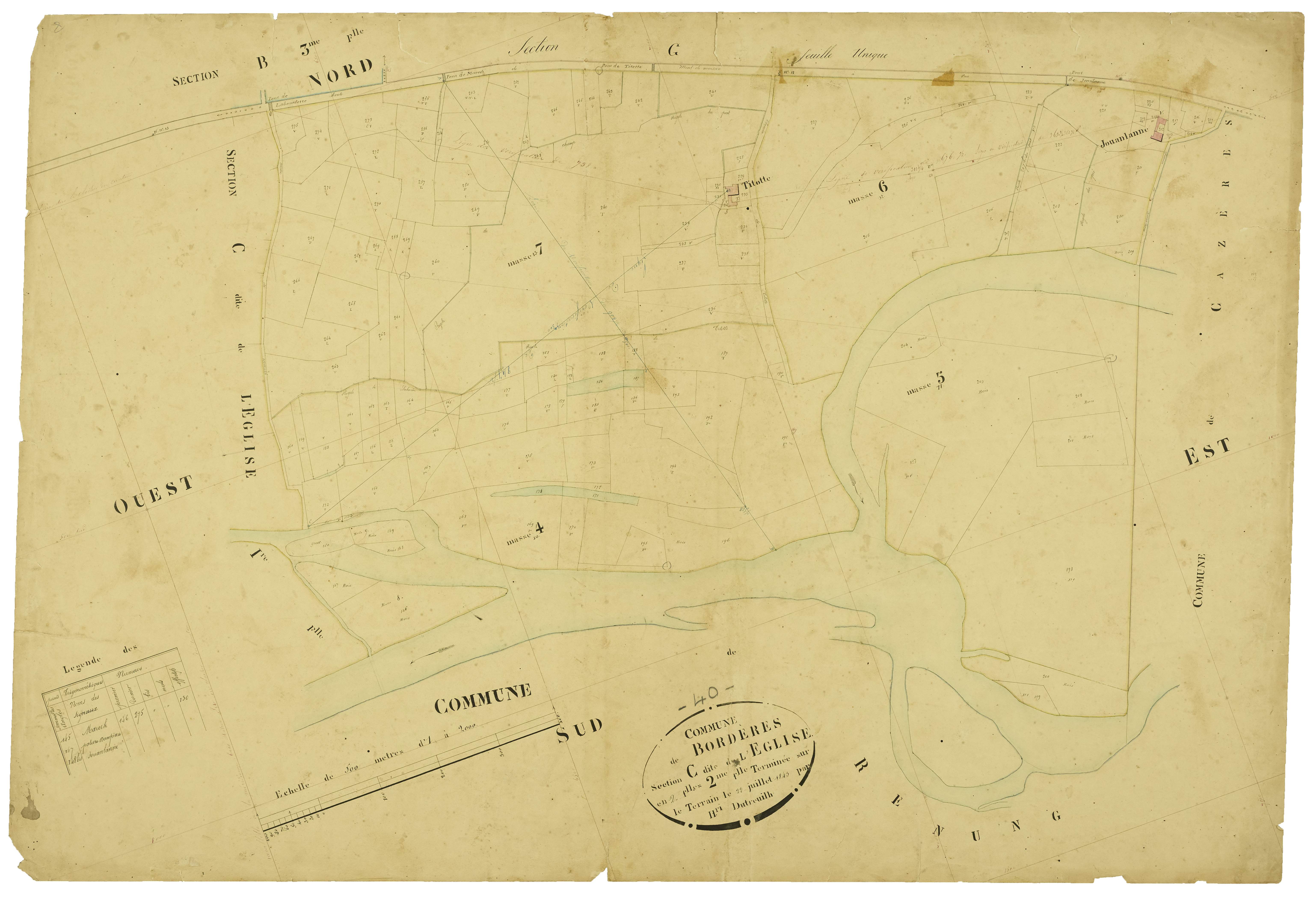 Bordères-et-Lamensans - Section C, feuille 2