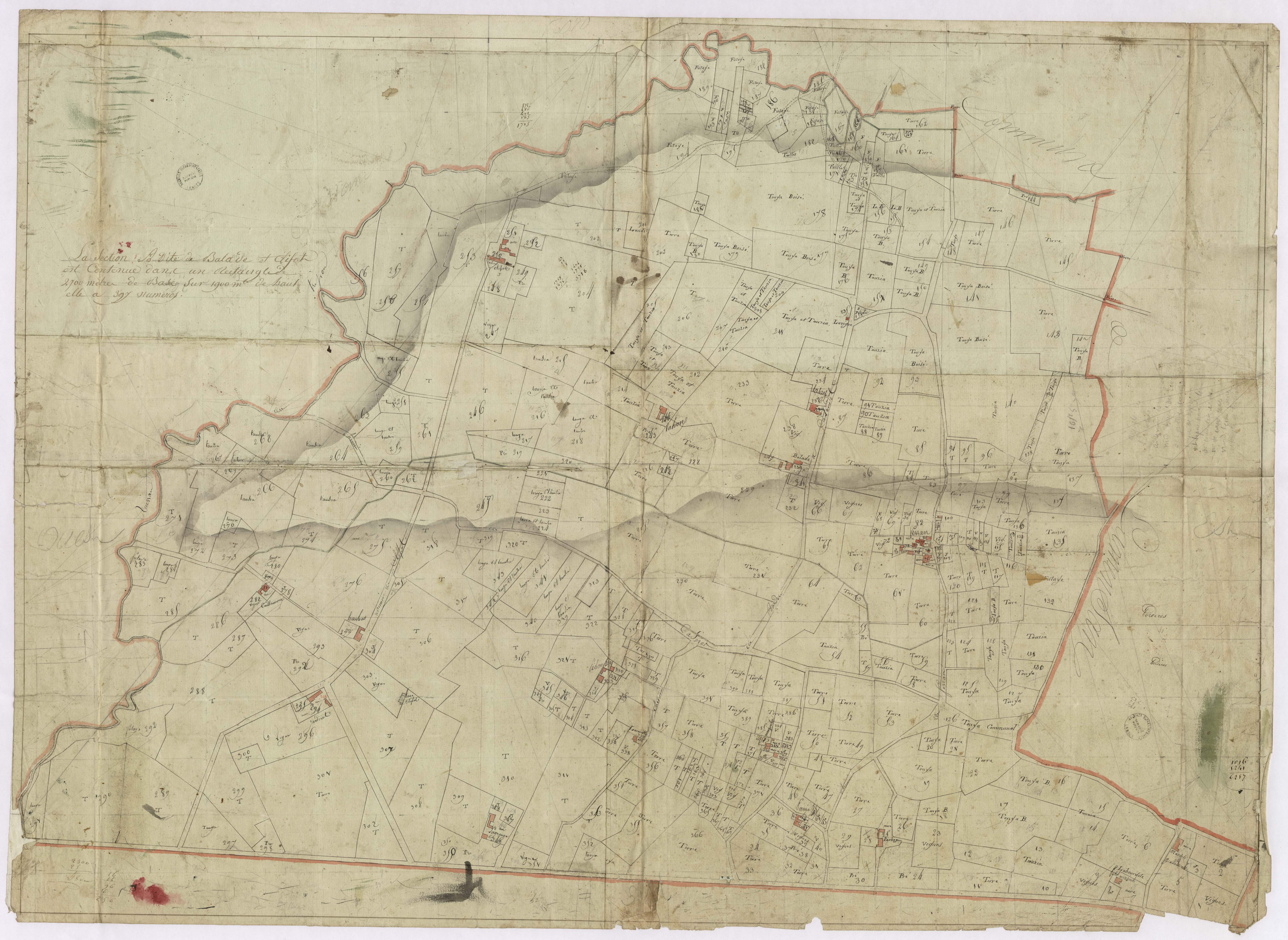 Bordères-et-Lamensans - Section A, dite de Balade et Clipot
