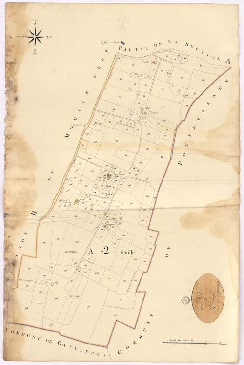 Bostens - Section A, dite de l'Eglise, 2e feuille, par Fagé géomètre