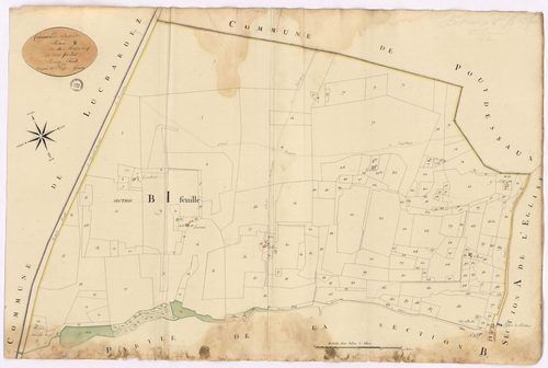 Bostens - Section B, dite du Moulin neuf, 1re feuille, par Fagé géomètre