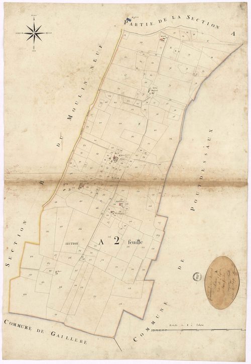 Bostens - Section A, dite de l'Eglise, 2e feuille, par Fagé géomètre