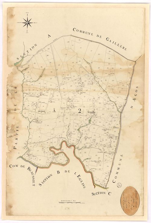 Bougue - Section A, 2e feuille, par Dauga géomètre