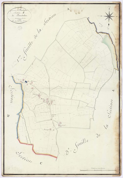 Bourdalat - Section A, dite de Bourdalat, 2e feuille, par Brun géomètre