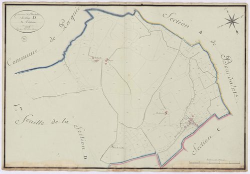 Bourdalat - Section D, dite de Cantau, 2e feuille, par Brun géomètre