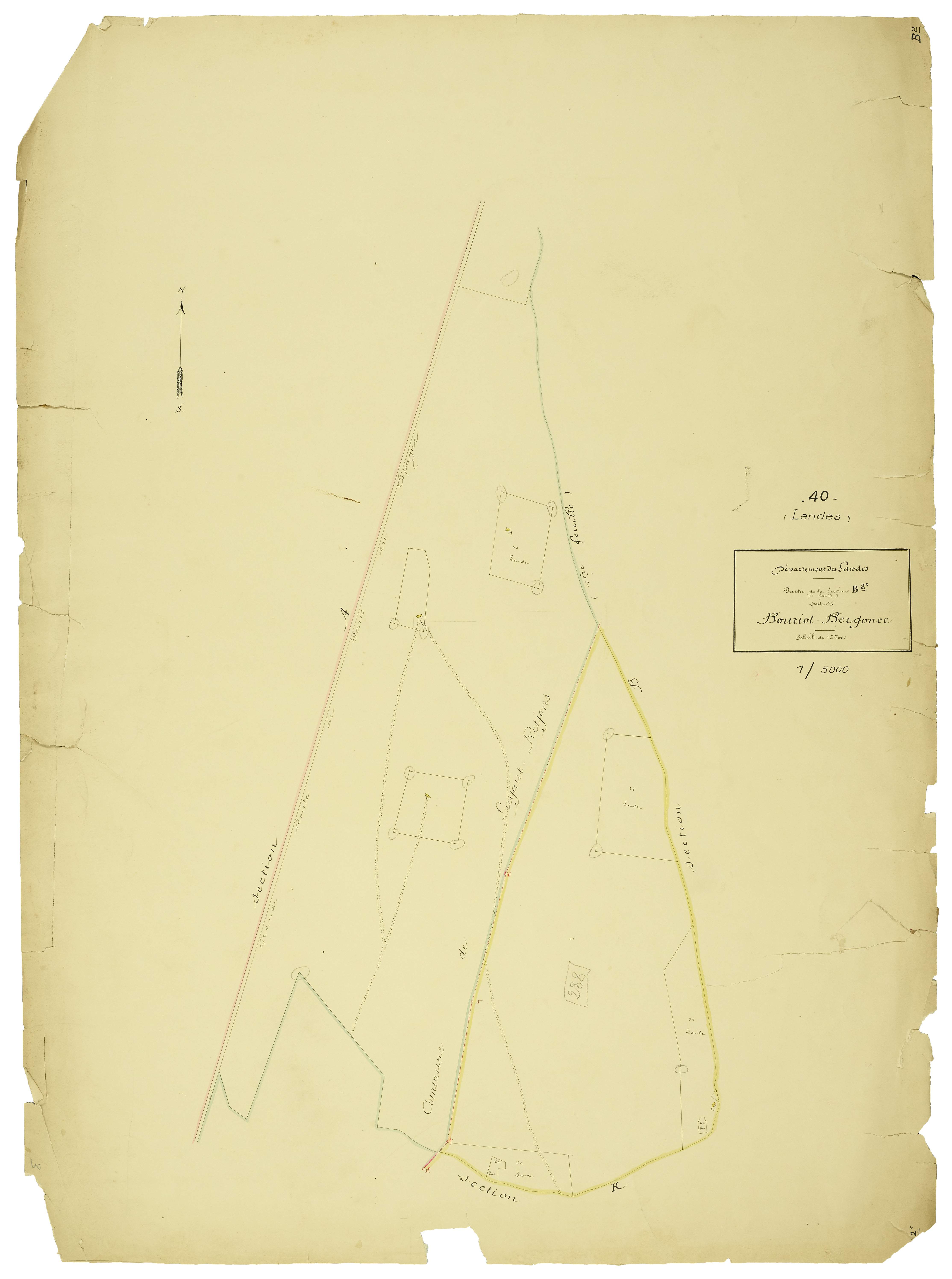 Bourriot-Bergonce - Section B, feuille 2