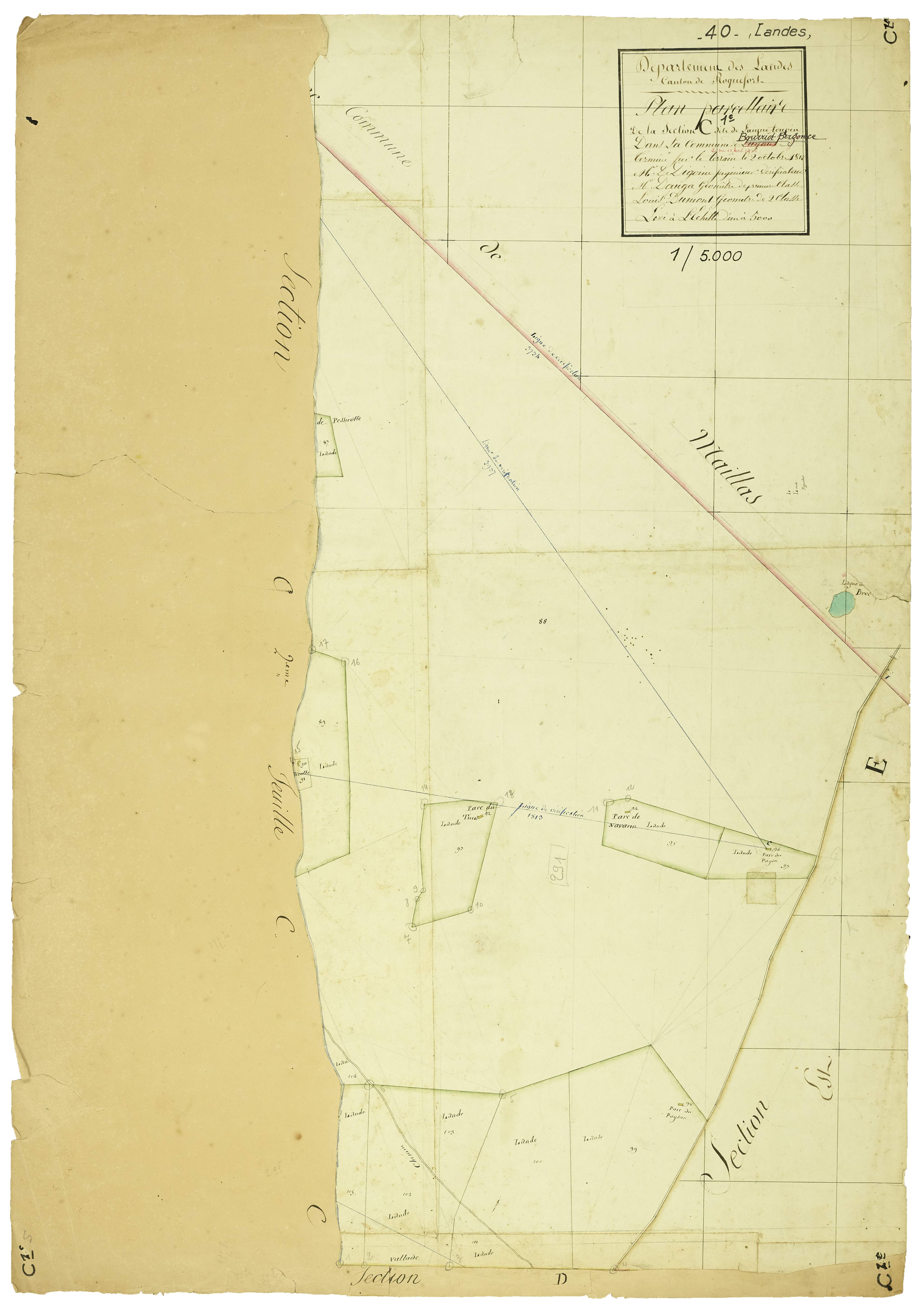 Bourriot-Bergonce - Section C, feuille 1