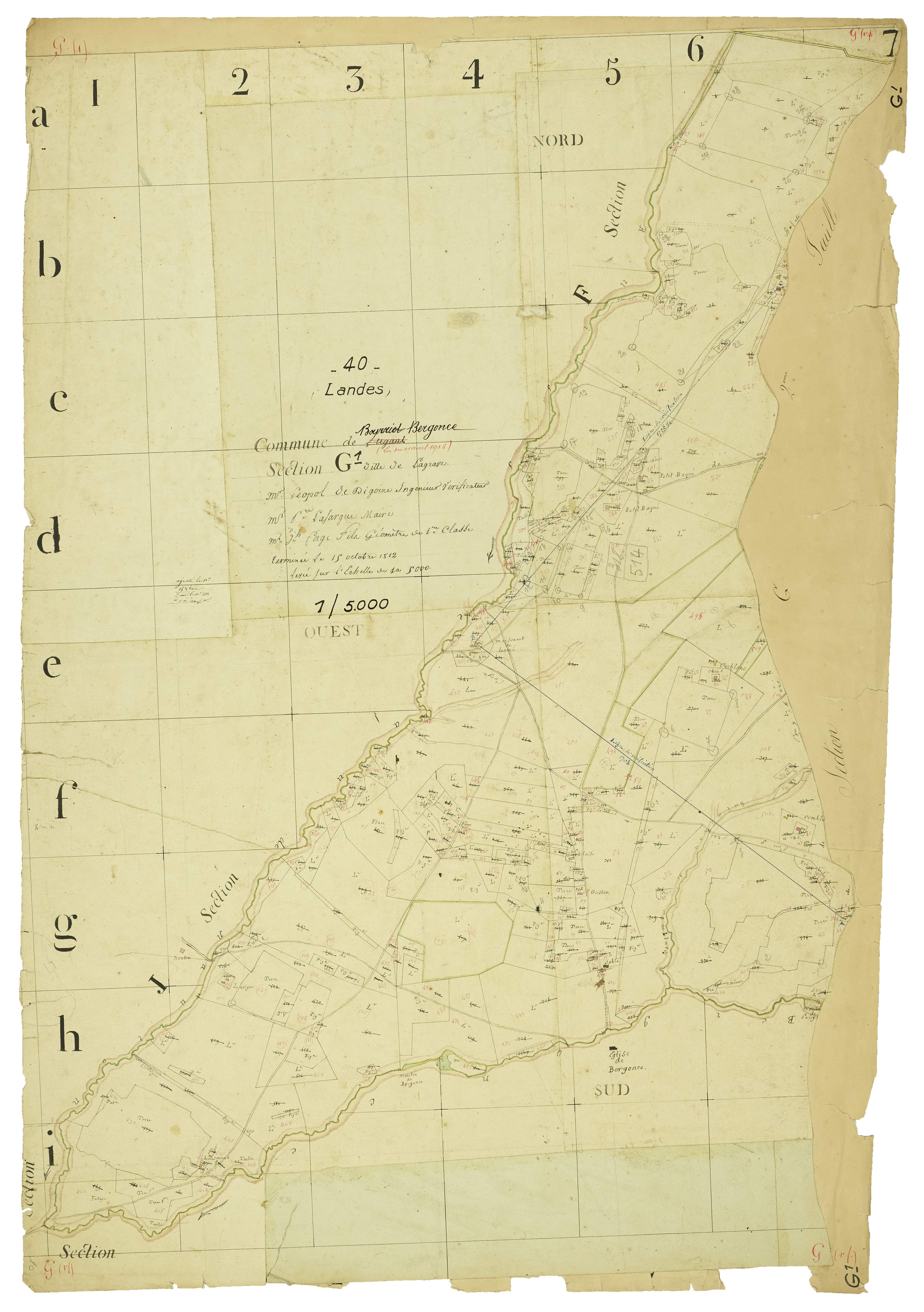 Bourriot-Bergonce - Section G, feuille 1