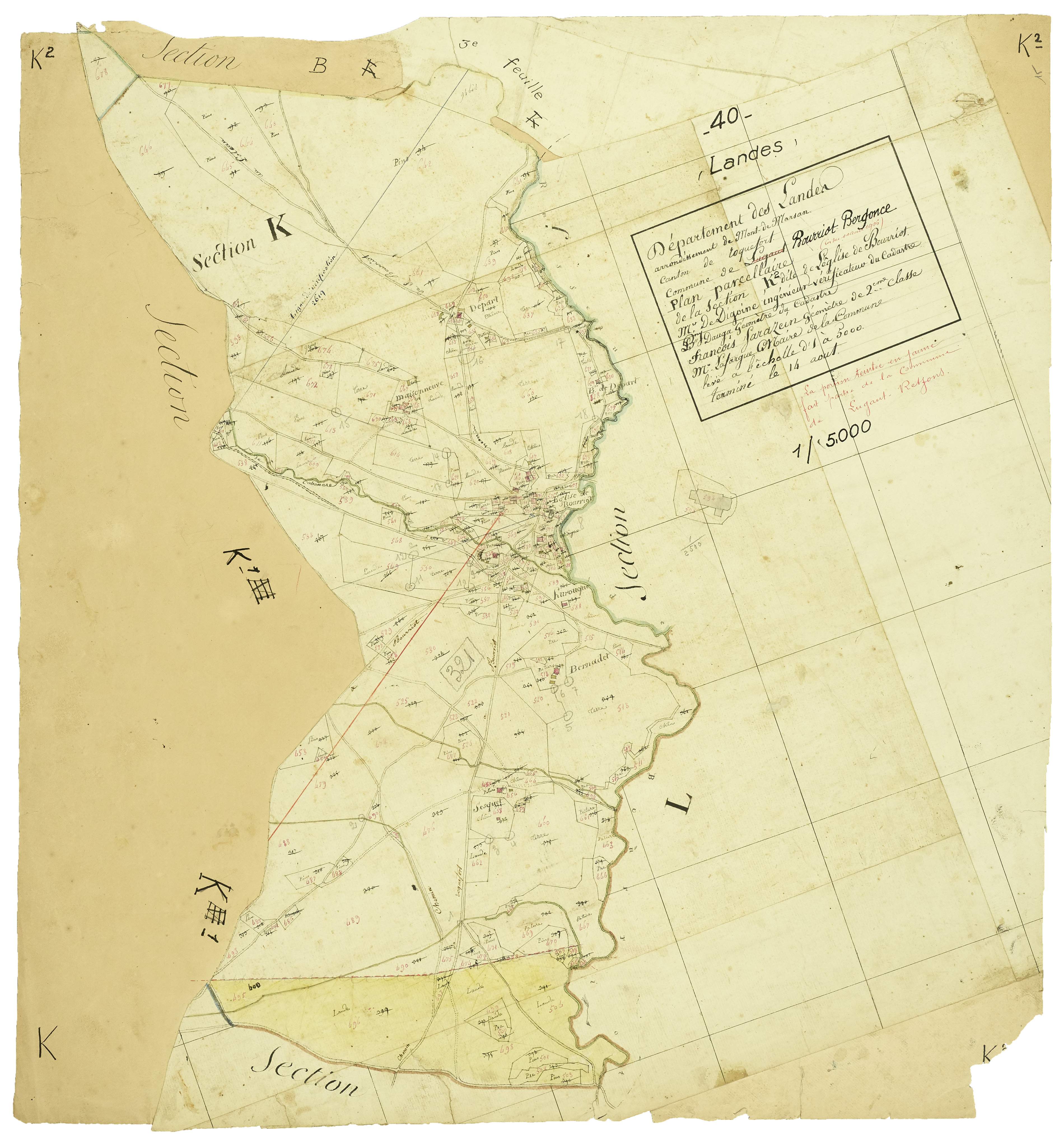 Bourriot-Bergonce - Section K, feuille 2
