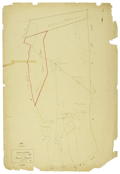 Bourriot-Bergonce - Section B, feuille 1