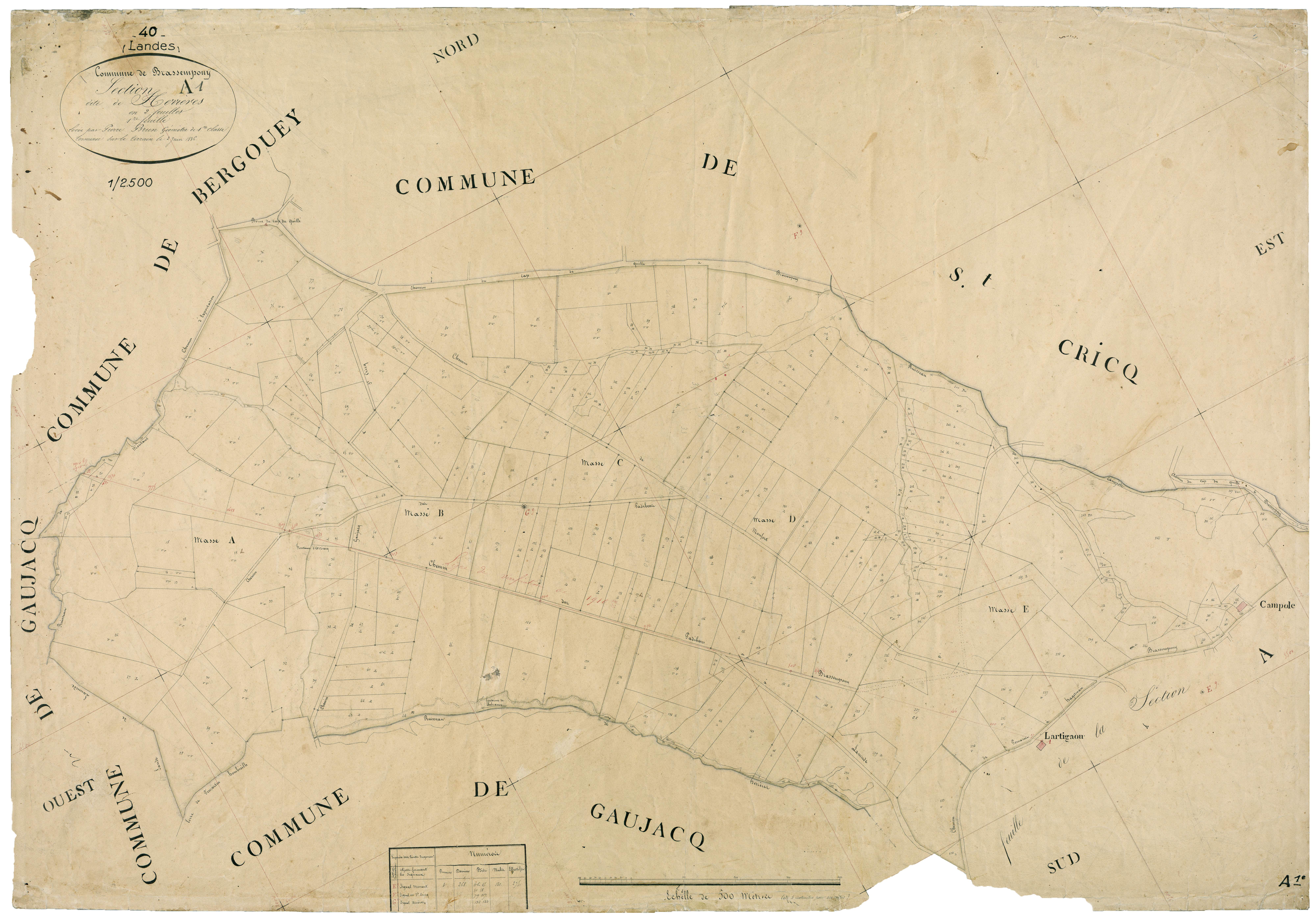 Brassempouy - Section A, feuille 1