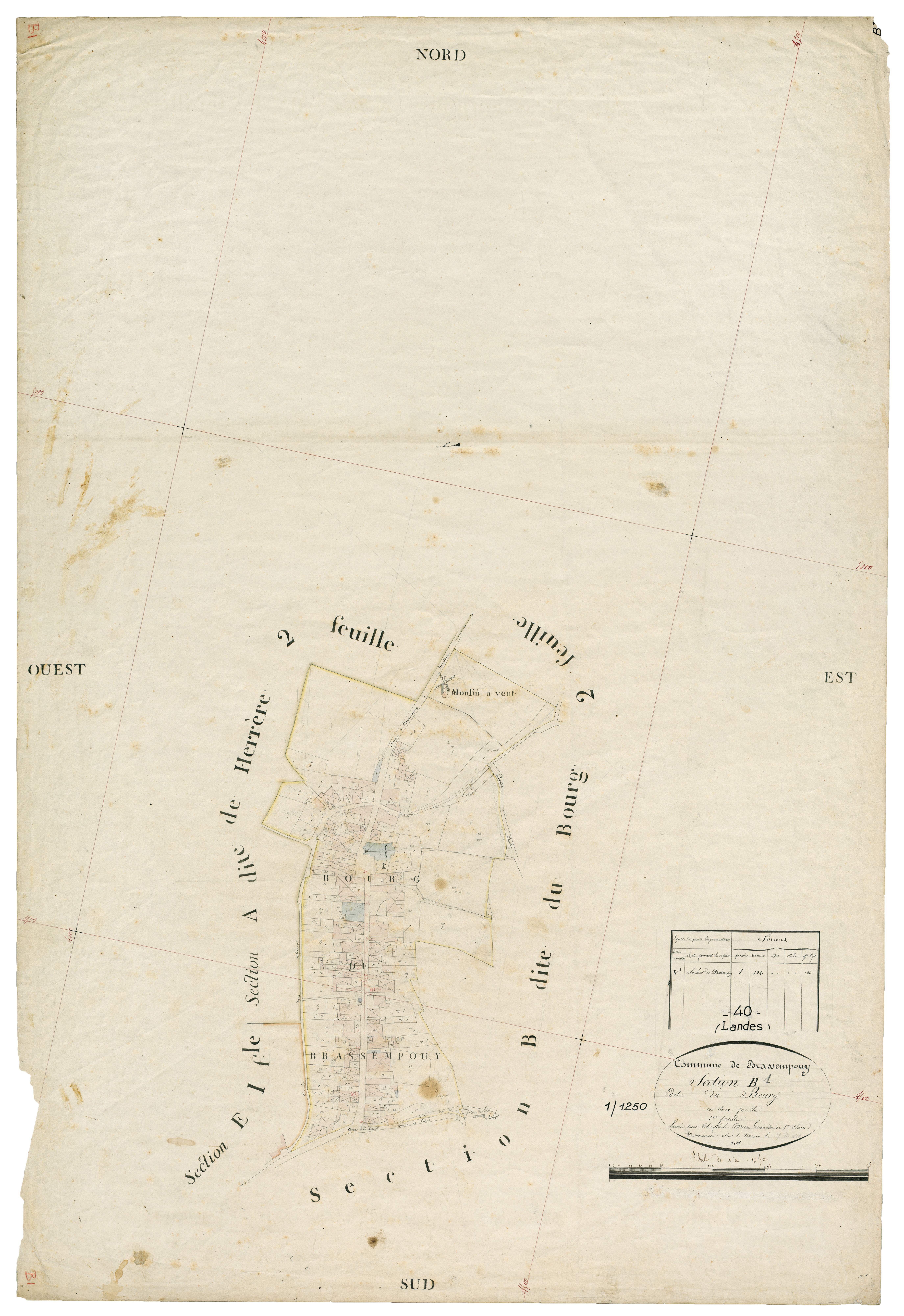 Brassempouy - Section B, feuille 1