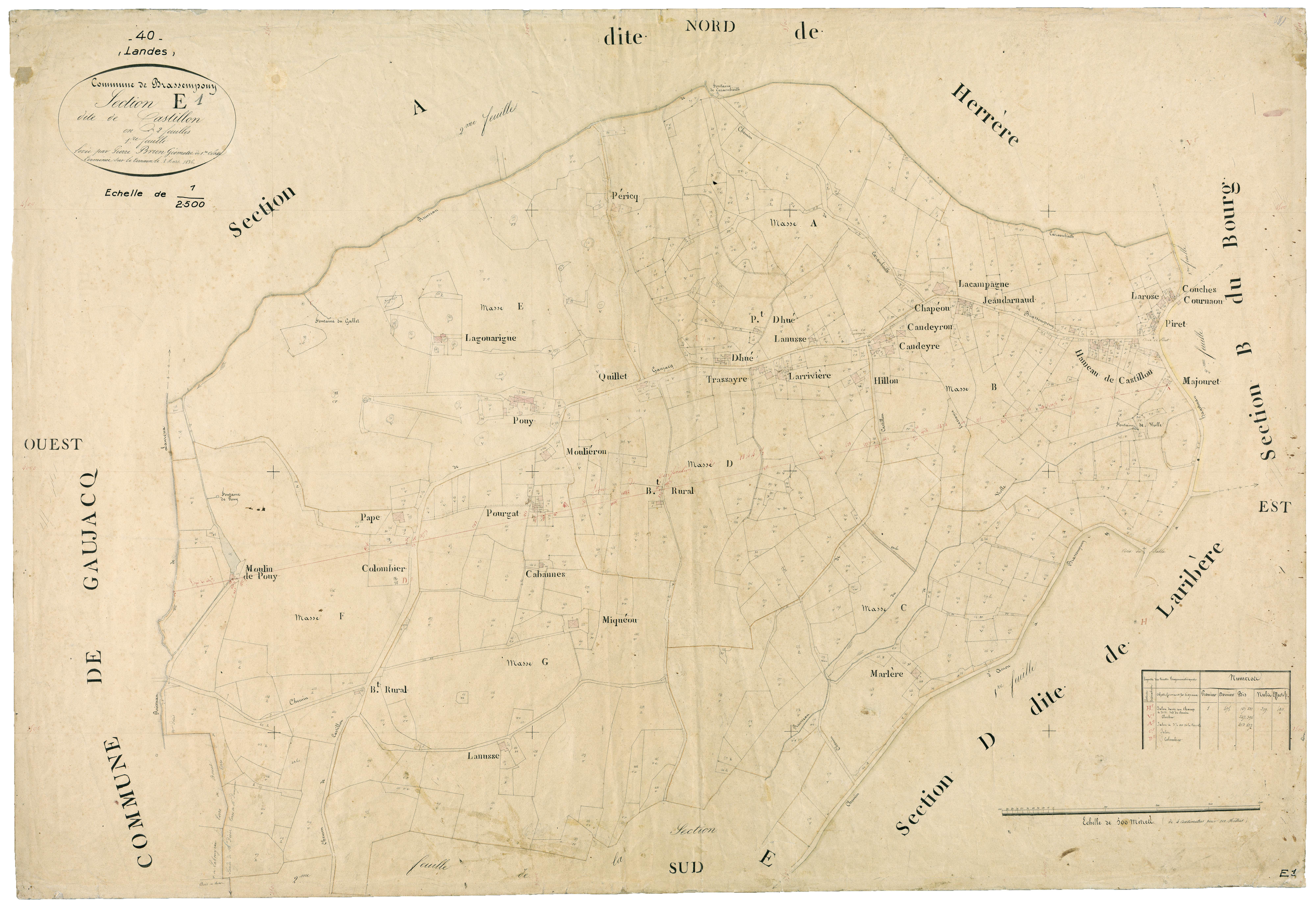 Brassempouy - Section E, feuille 1