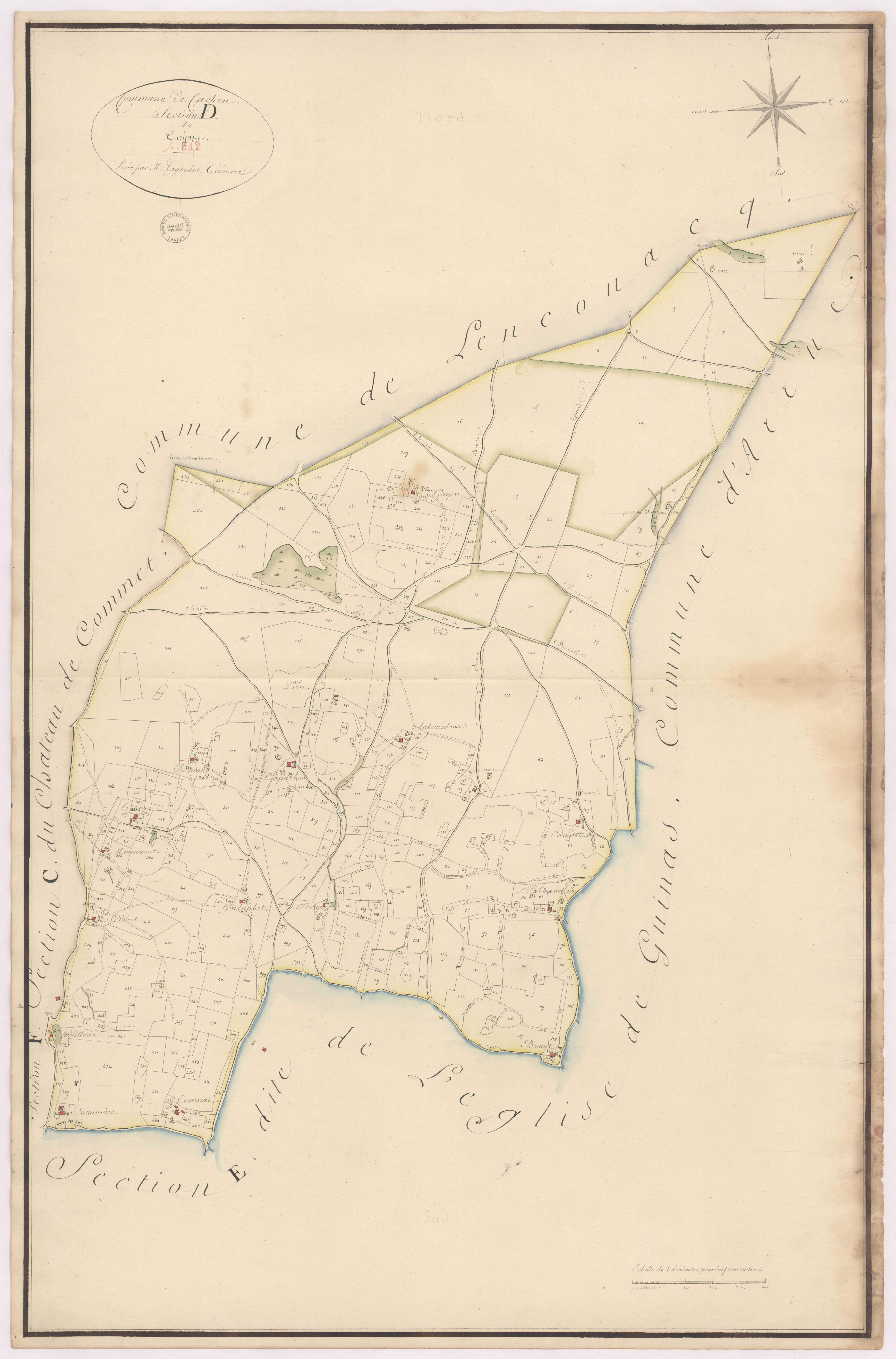 Cachen - Section D, dite du Touya, par Lagrolet géomètre