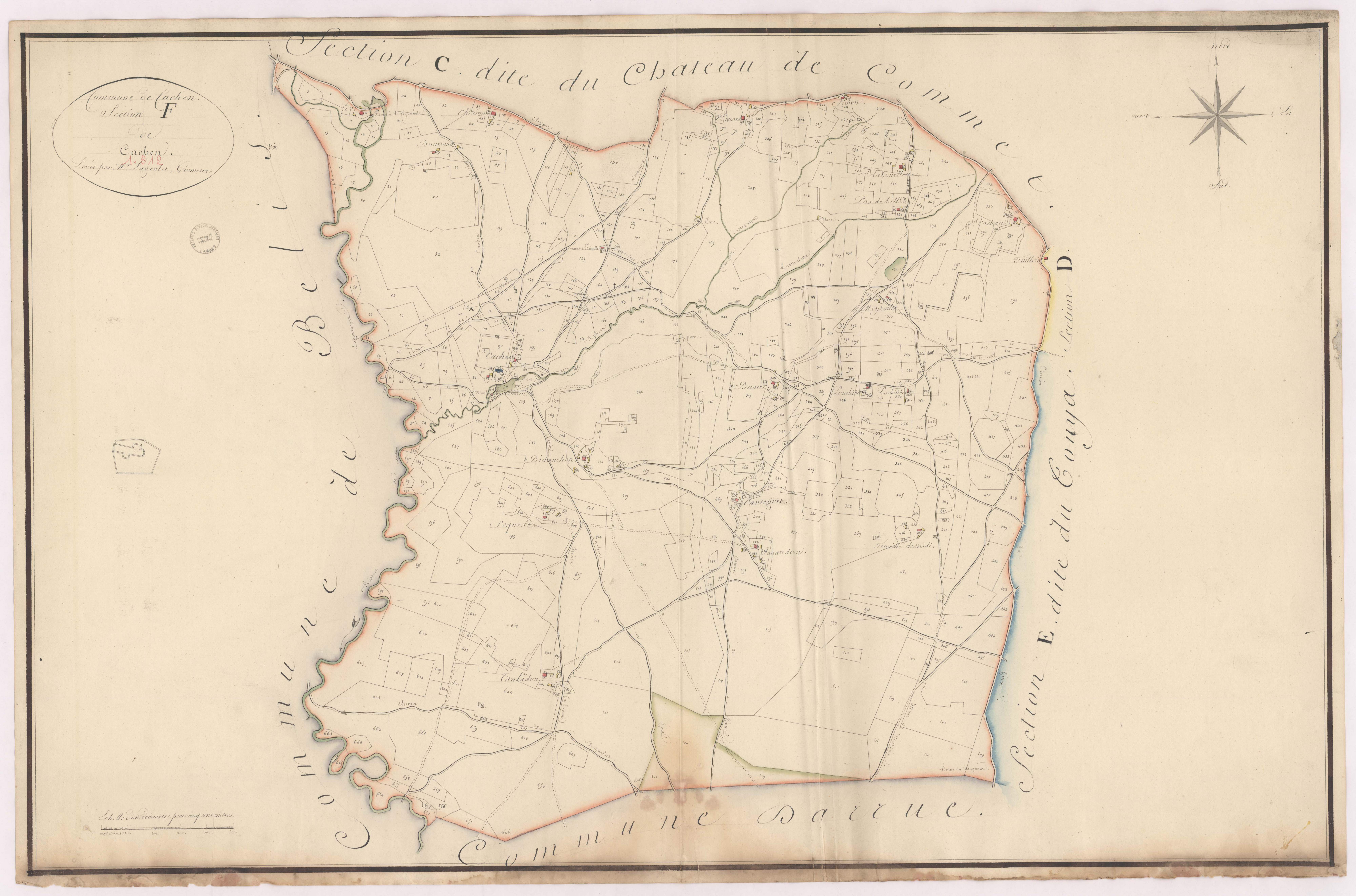 Cachen - Section F, dite de Cachen, par Lagrolet géomètre