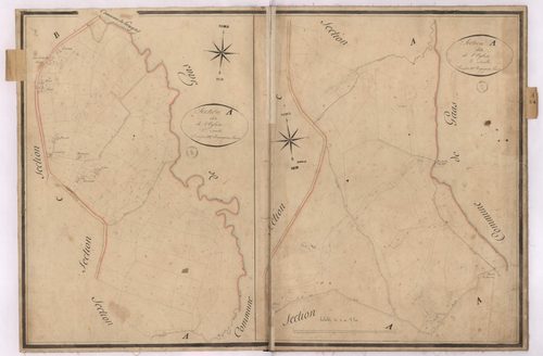 Cagnotte - Section A, dite de l'Eglise, 1re et 2e feuilles, par Vergoignan géomètre