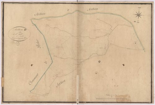 Cagnotte - Section D, dite de St-Urt, 1re feuille, par Vergoignan géomètre