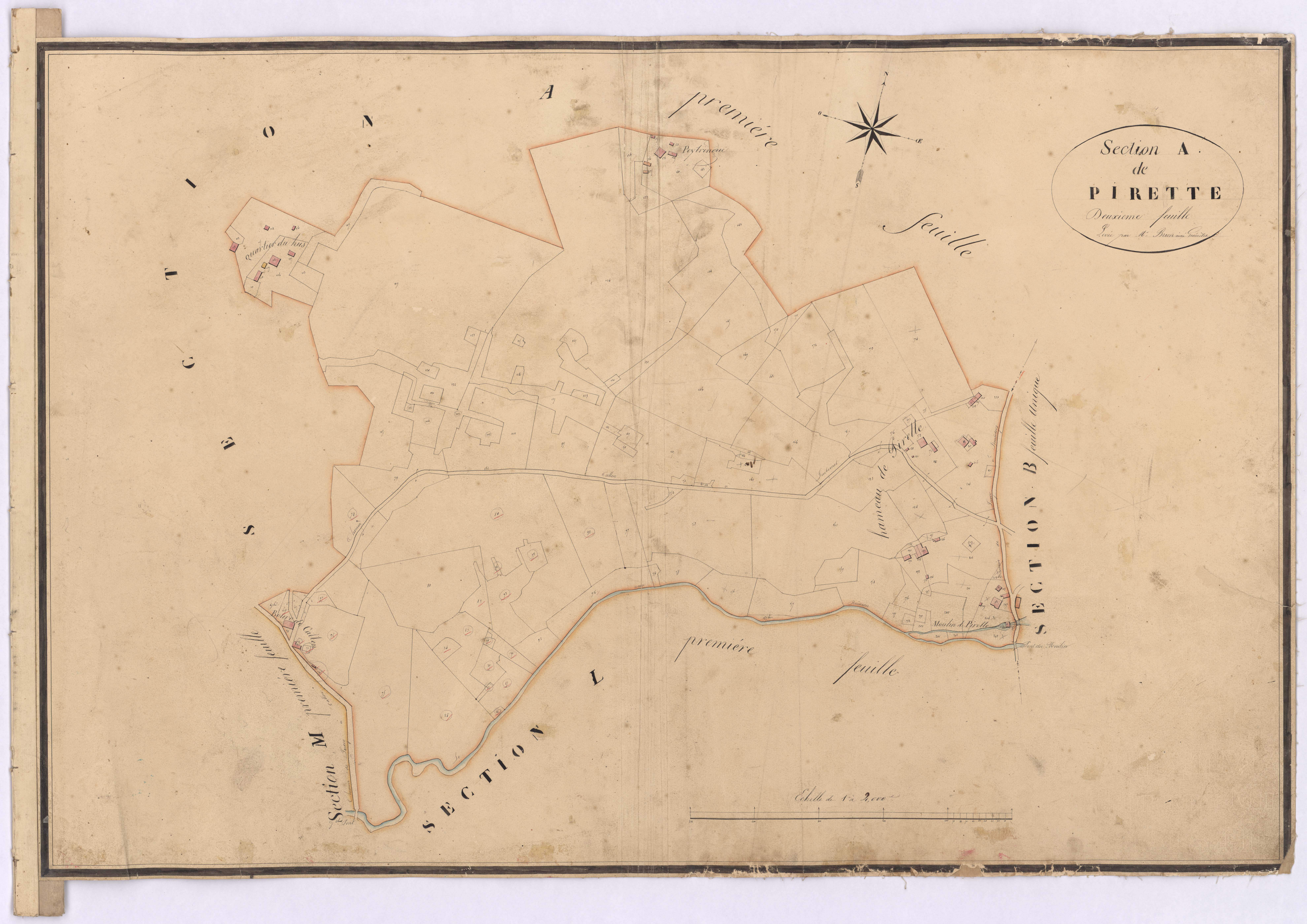 Callen - Section A, dite de Pirette, 2e feuille, par Brun aîné géomètre