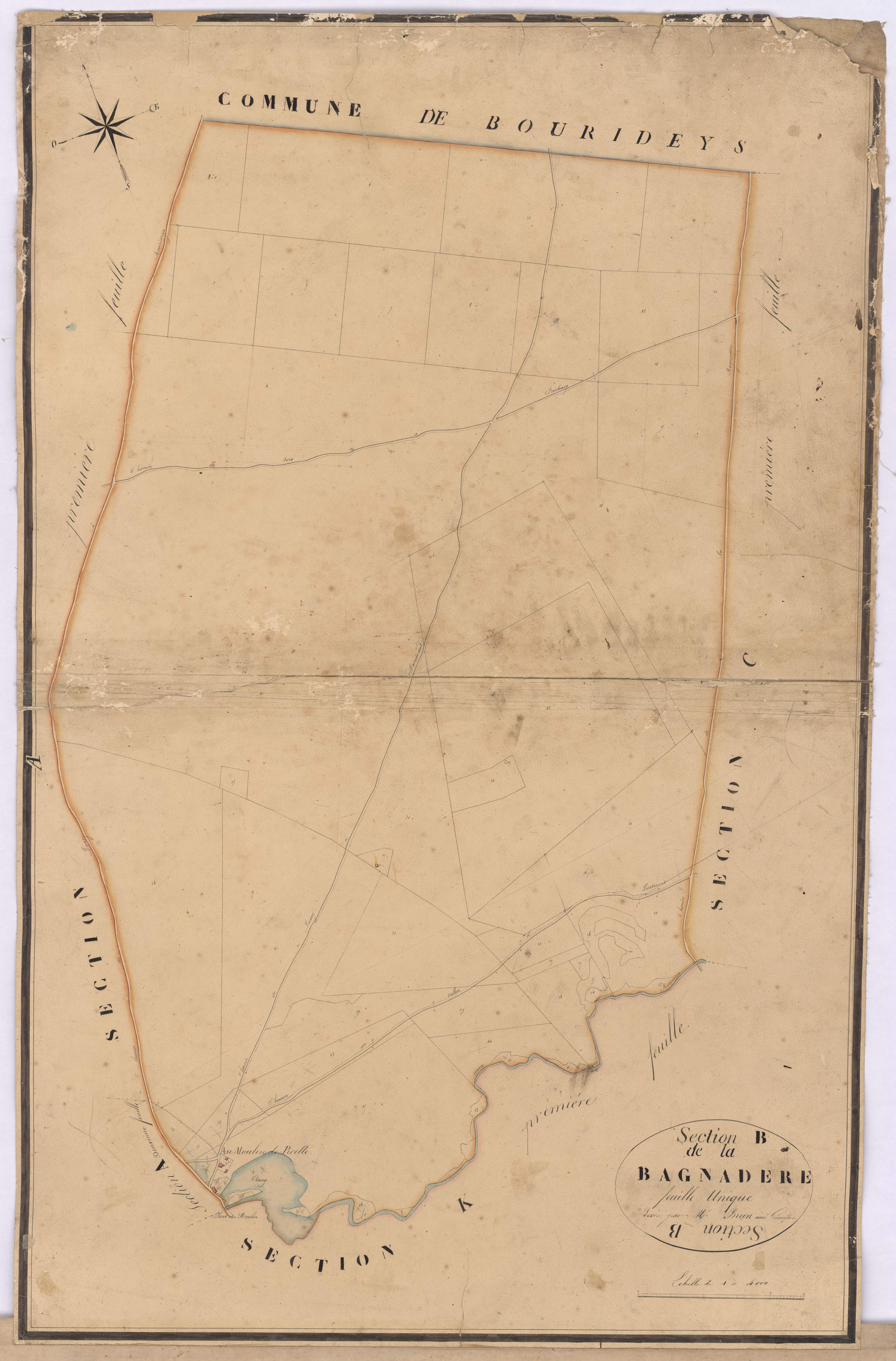 Callen - Section B, dite de la Bagnadère, par Brun aîné géomètre