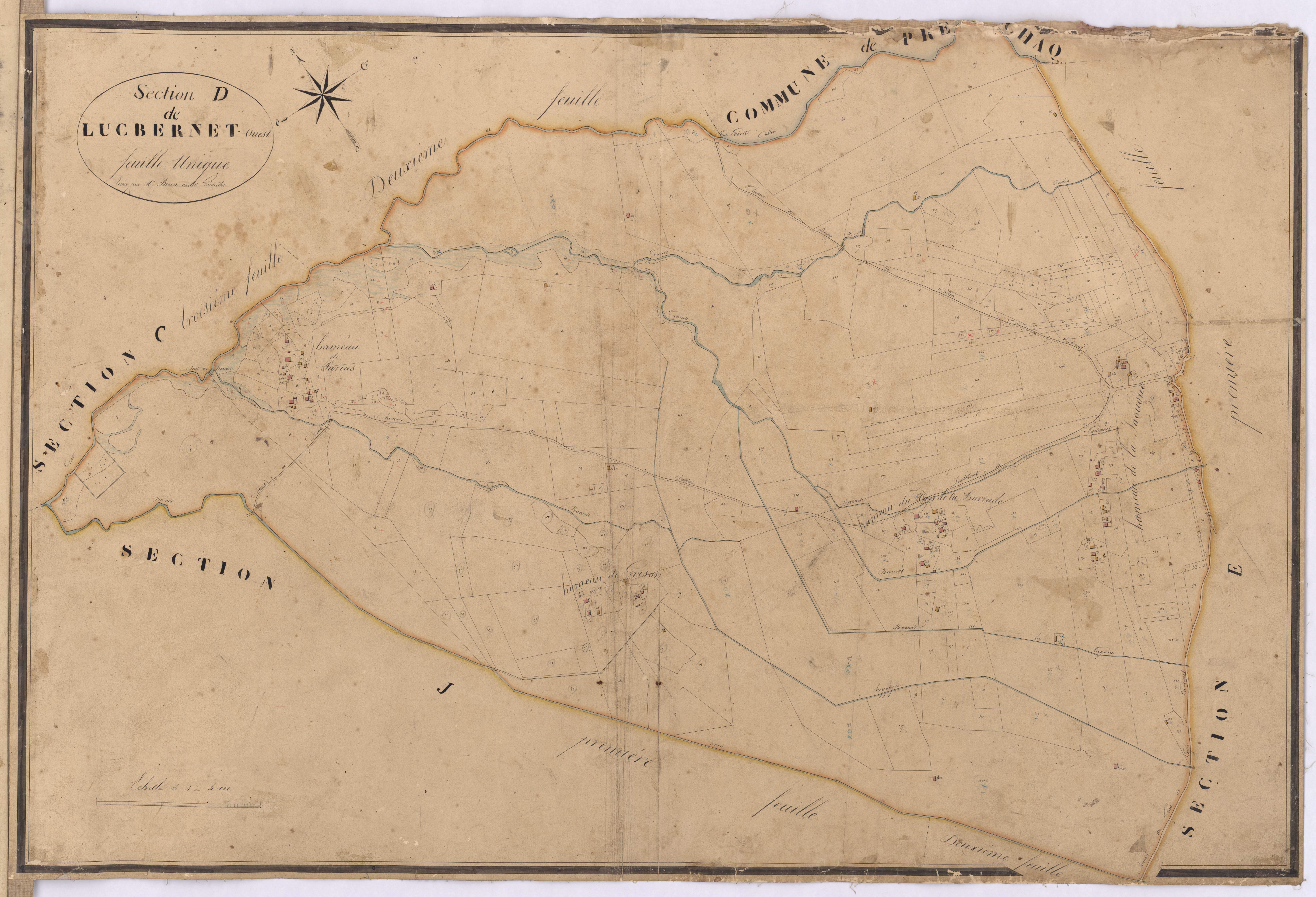 Callen - Section D, dite de Lucbernet-ouest, par Brun cadet géomètre