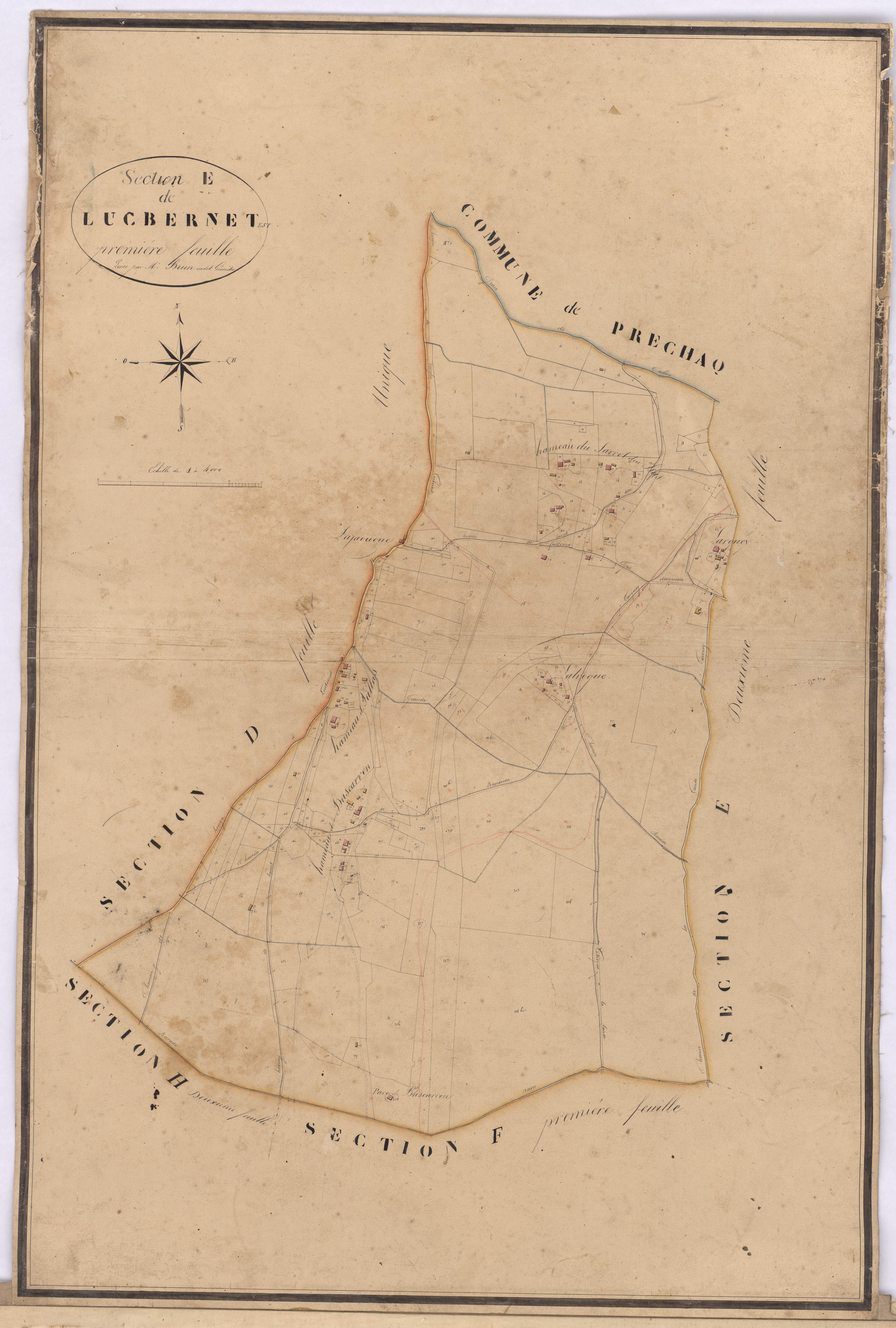 Callen - Section E, dite de Lucbernet-est, 1re feuille, par Brun cadet géomètre