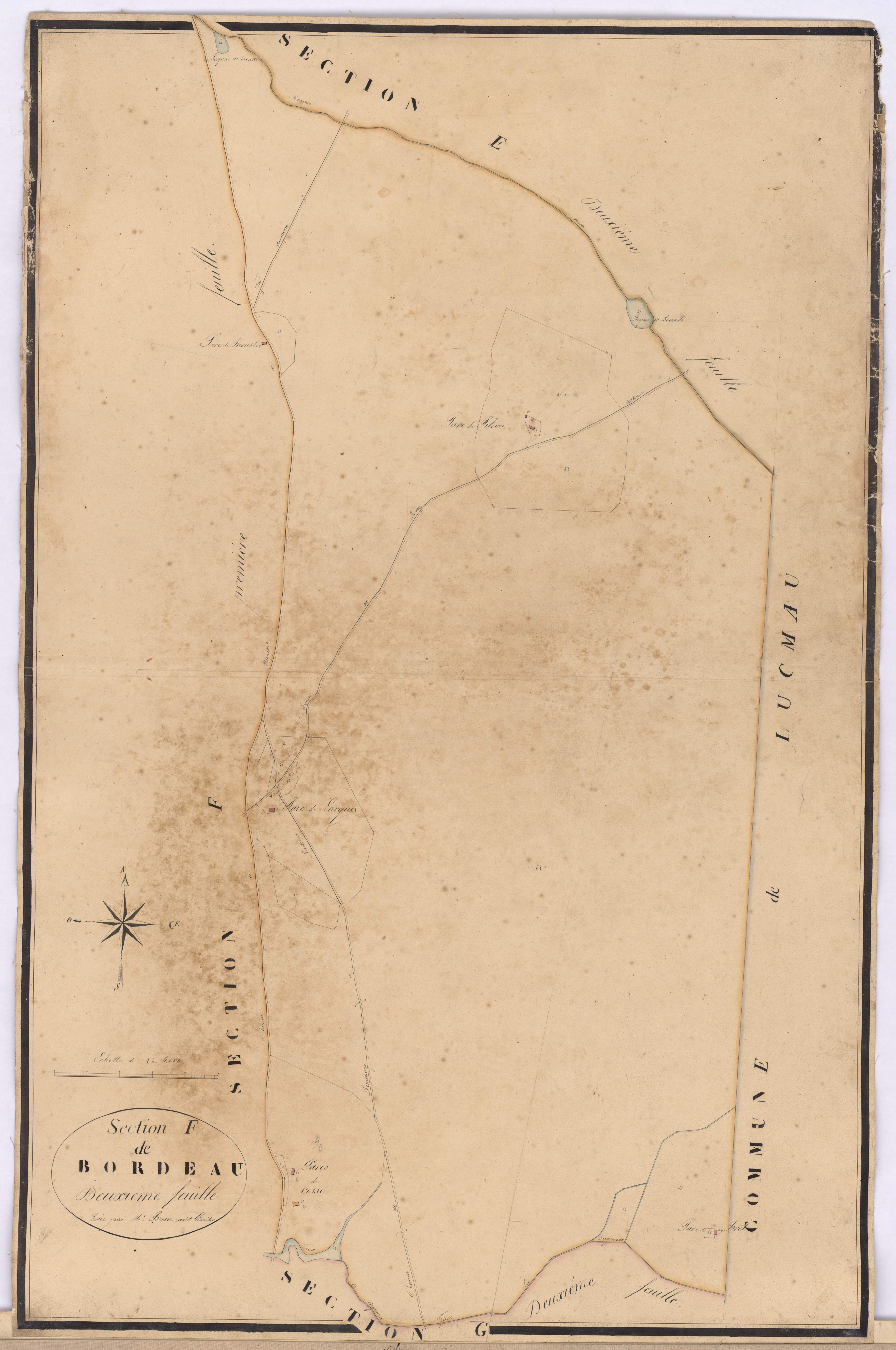 Callen - Section F, dite de Bordeau, 2e feuille, par Brun cadet géomètre