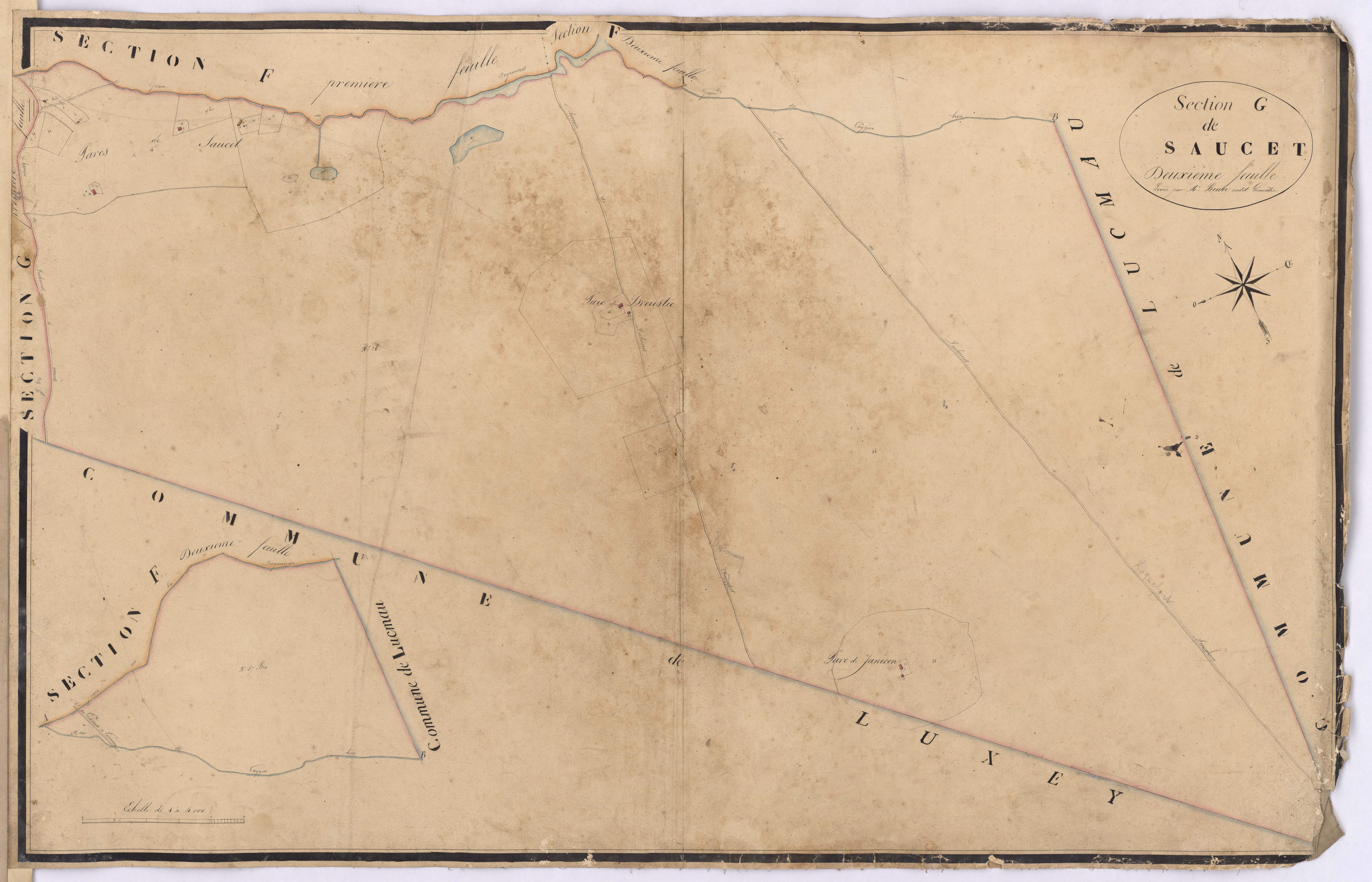 Callen - Section G, dite de Saucet, 2e feuille, par Brun cadet géomètre
