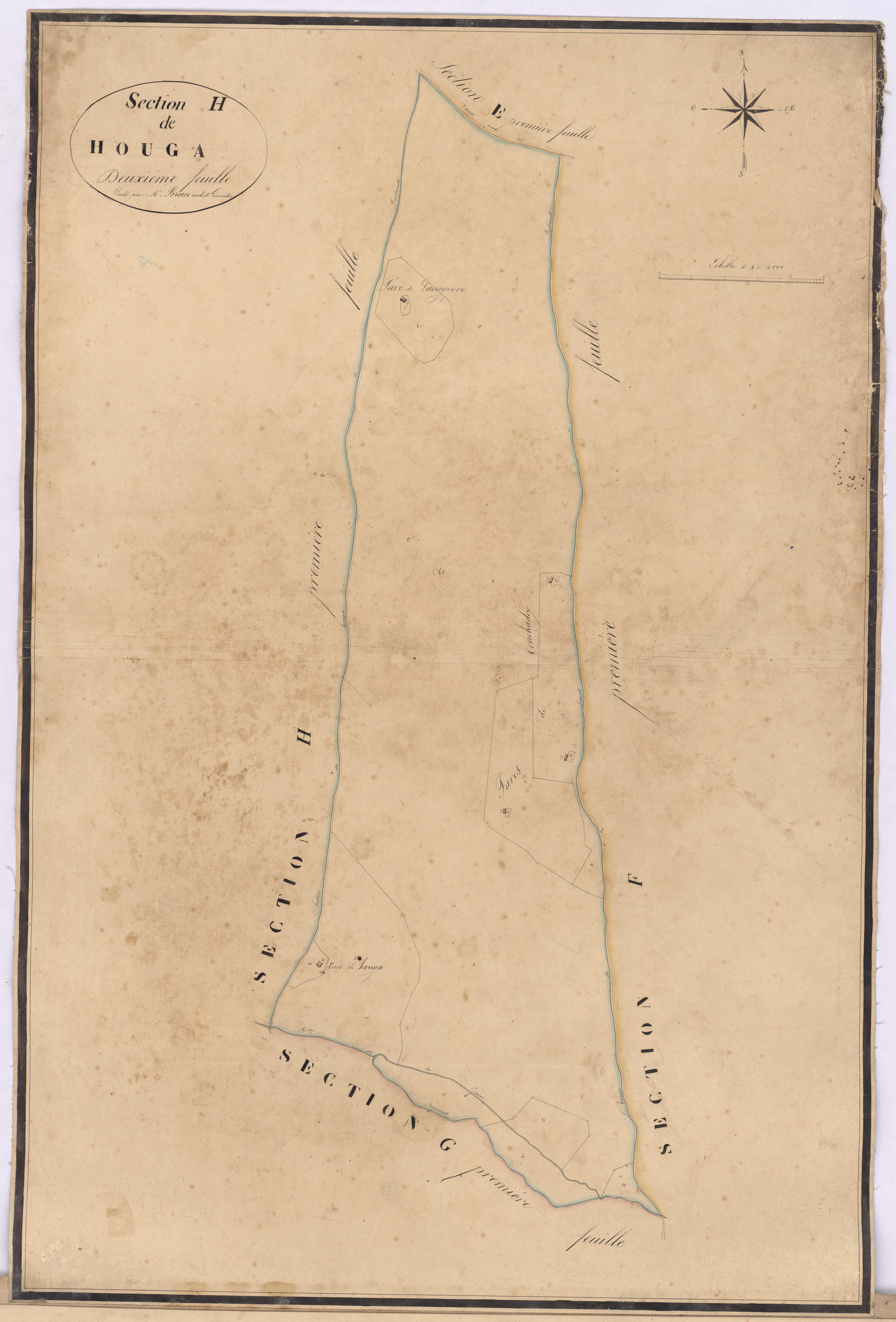 Callen - Section H, dite de Hougat, 2e feuille, par Brun cadet géomètre
