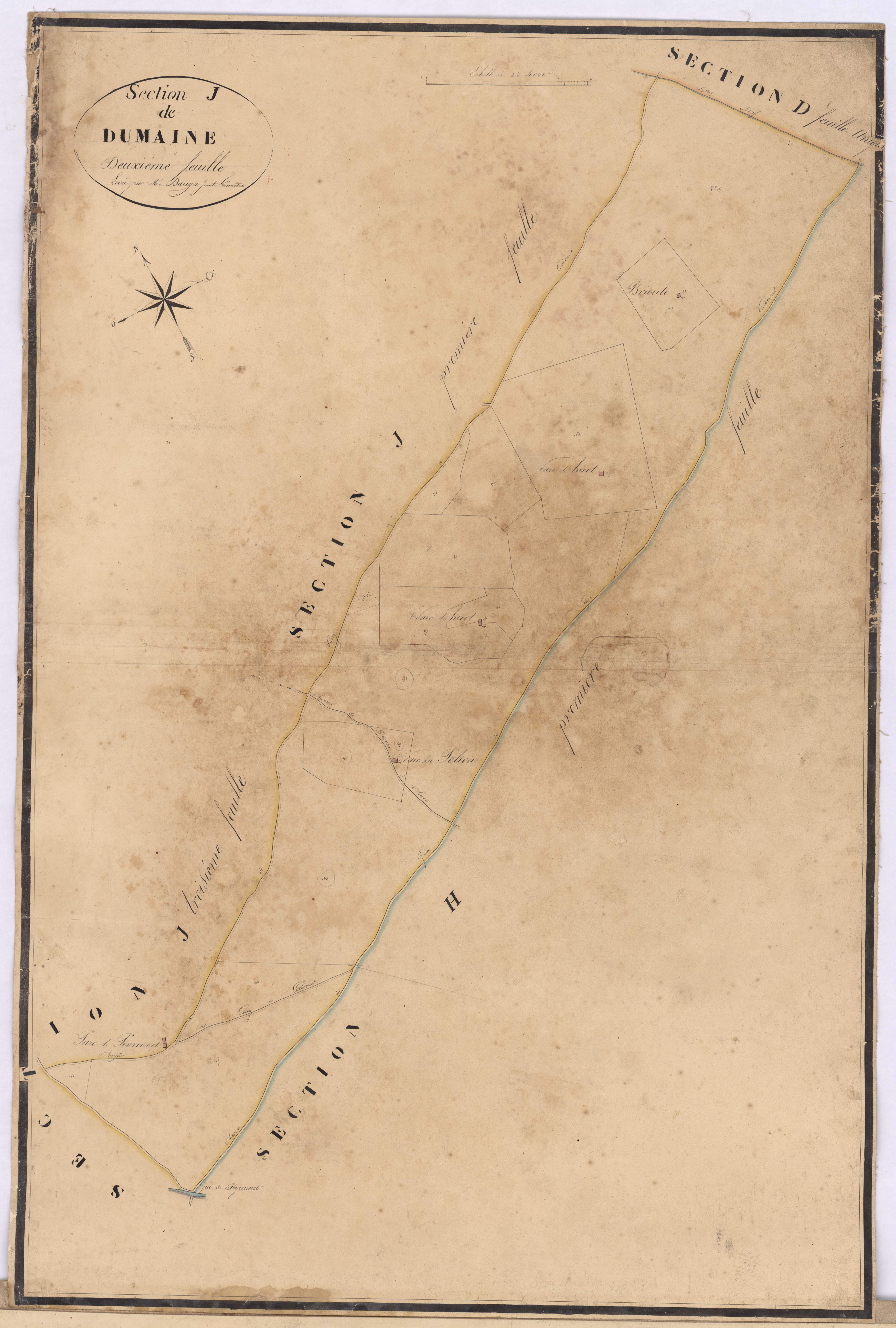 Callen - Section J, dite de Dumaine, 2e feuille, par Dauga Jeanté géomètre