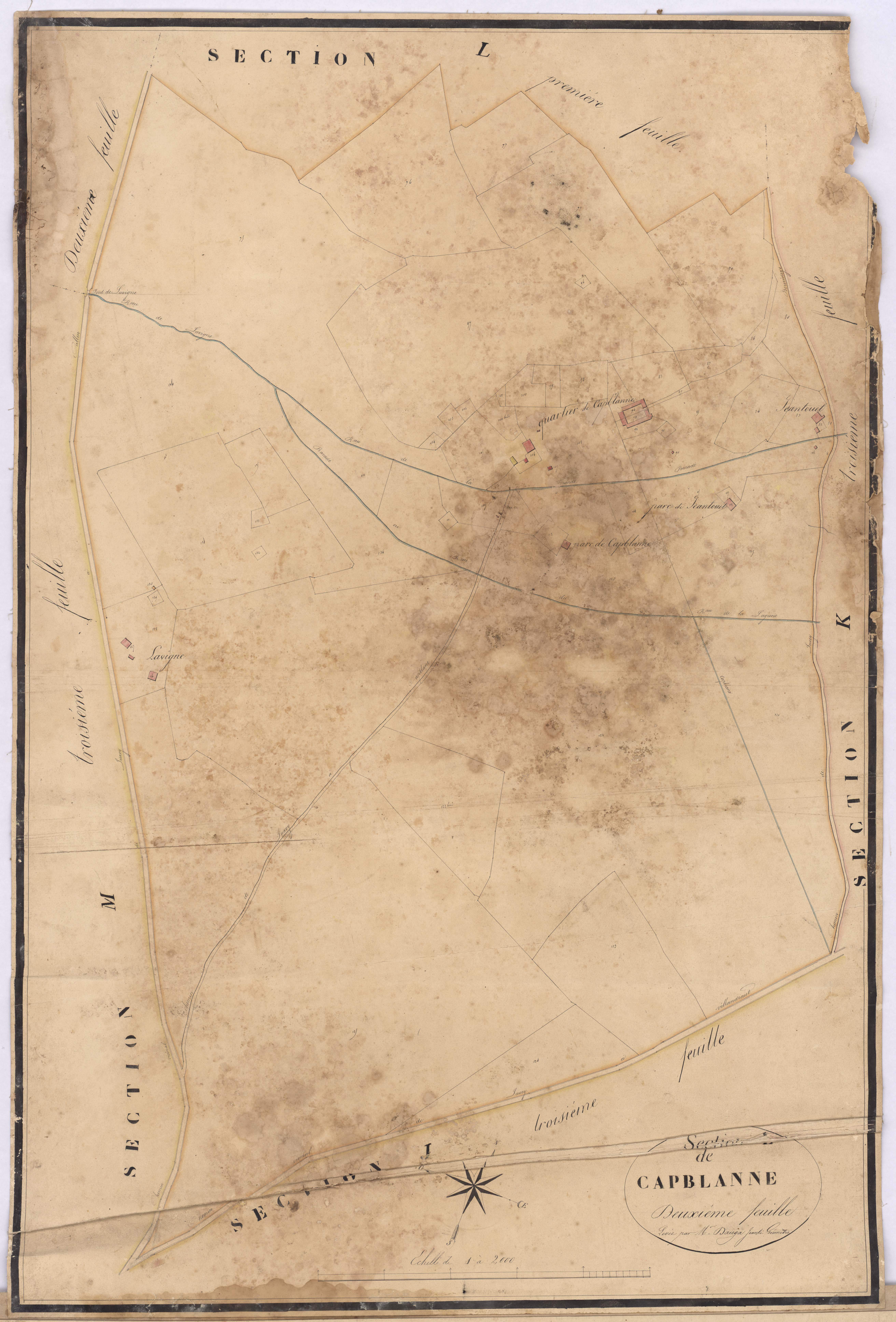 Callen - Section L, dite de Capblanne, 2e feuille, par Dauga Jeanté géomètre