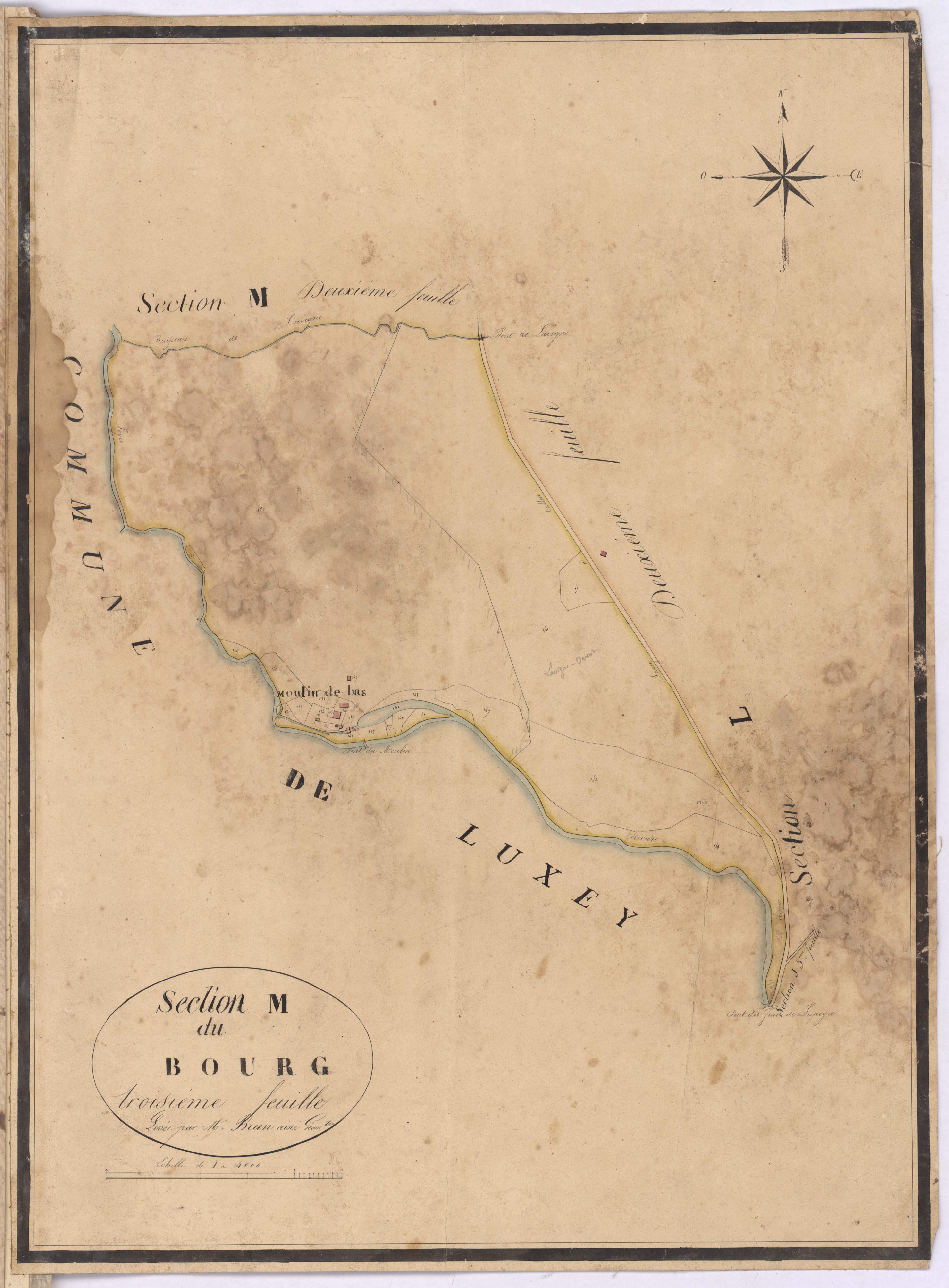 Callen - Section M, dite du Bourg, 3e feuille, par Brun aîné géomètre