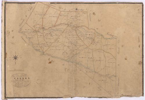 Callen - Tableau d'assemblage de la commune de Callen, par de Comeau géomètre
