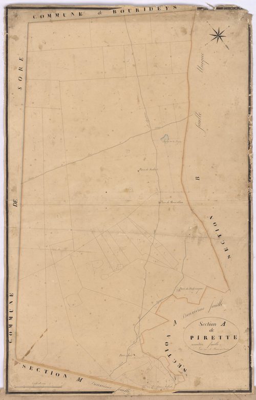 Callen - Section A, dite de Pirette, 1re feuille, par Brun aîné géomètre