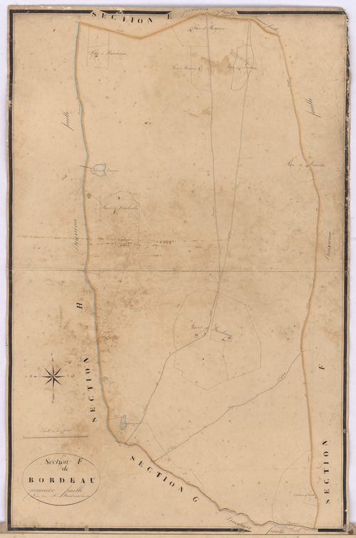 Callen - Section F, dite de Bordeau, 1re feuille, par Brun cadet géomètre