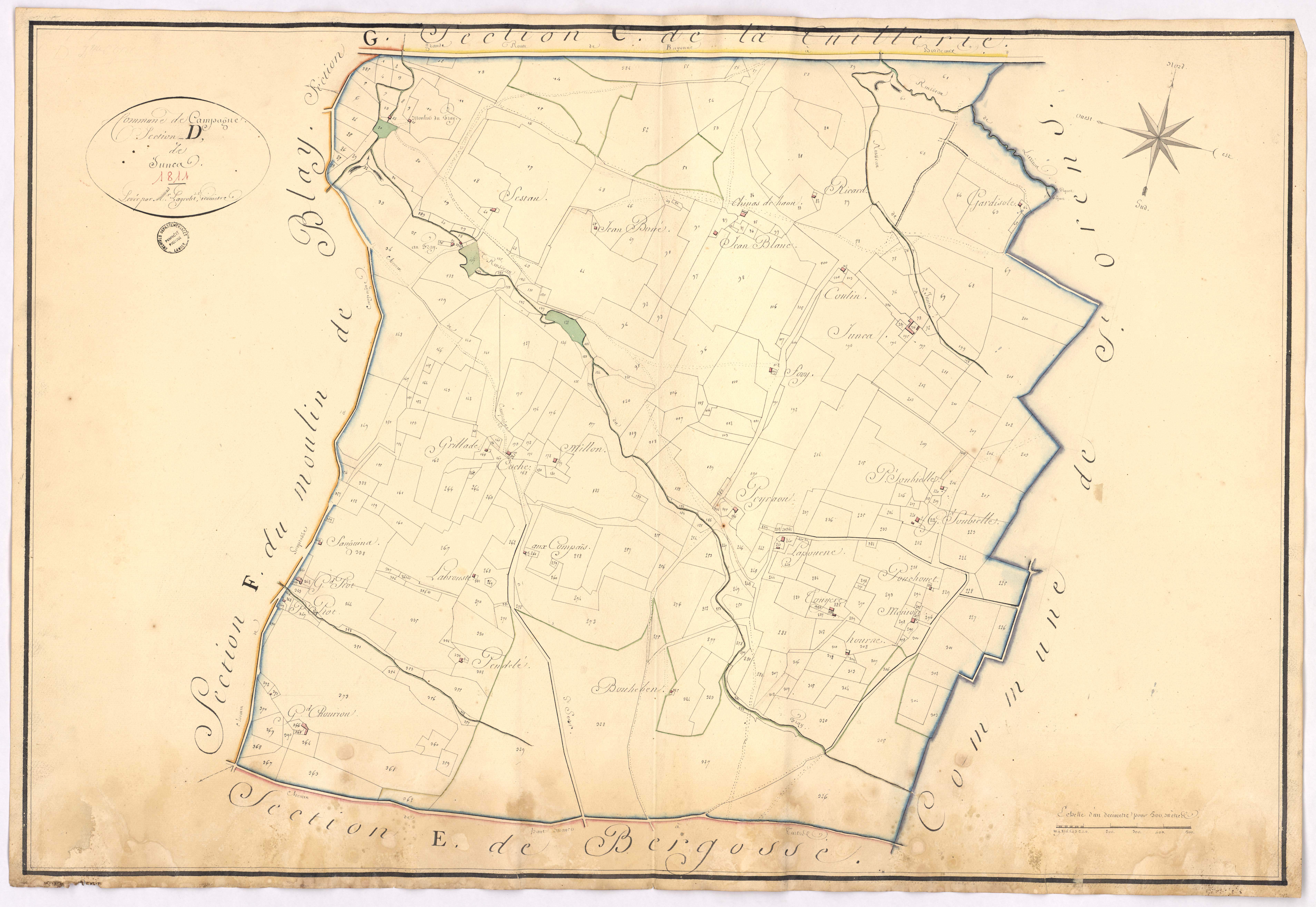 Campagne - Section D, dite de Junca, par Lagrolet géomètre
