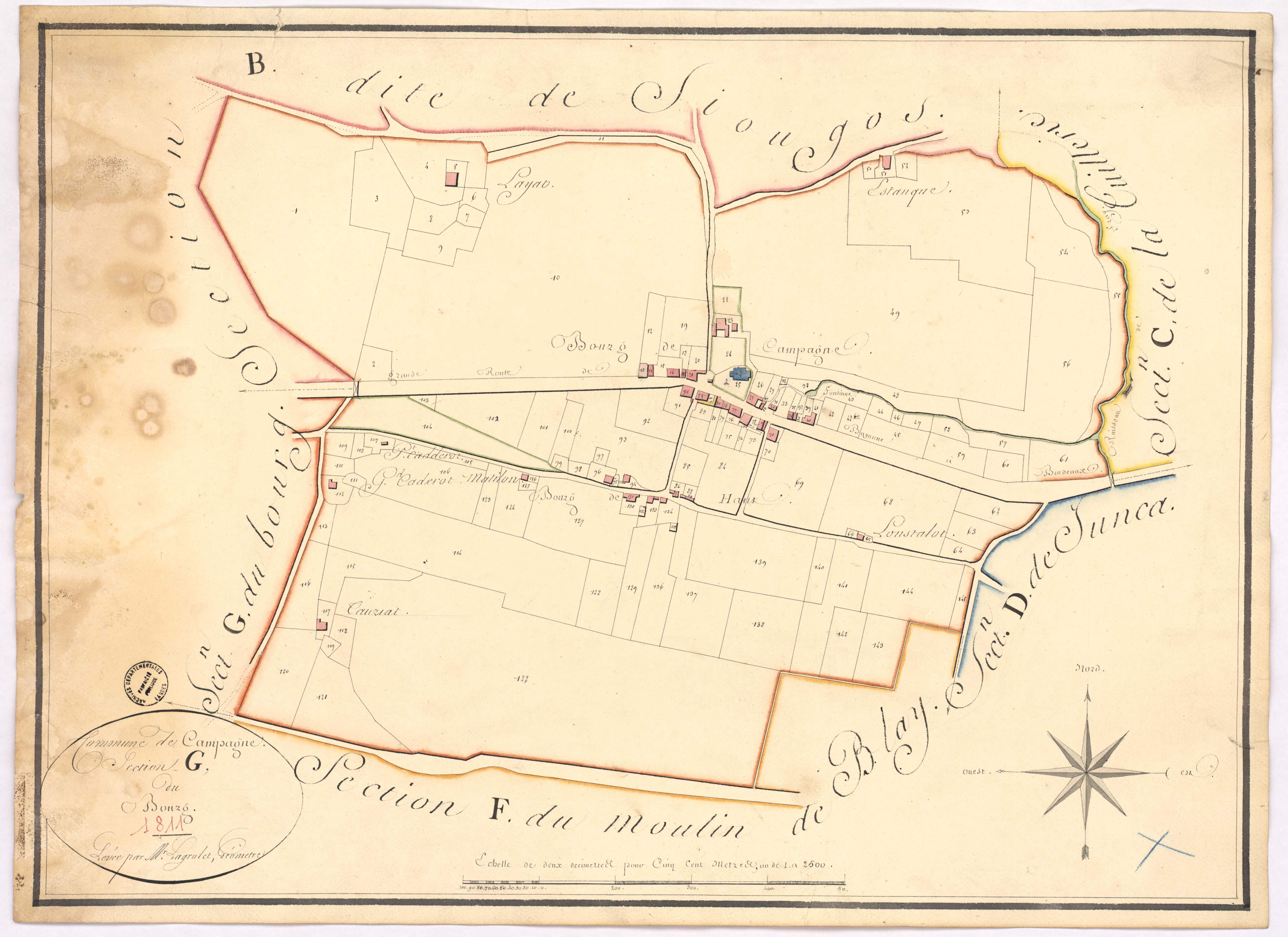 Campagne - Section G, dite du Bourg, par Lagrolet géomètre
