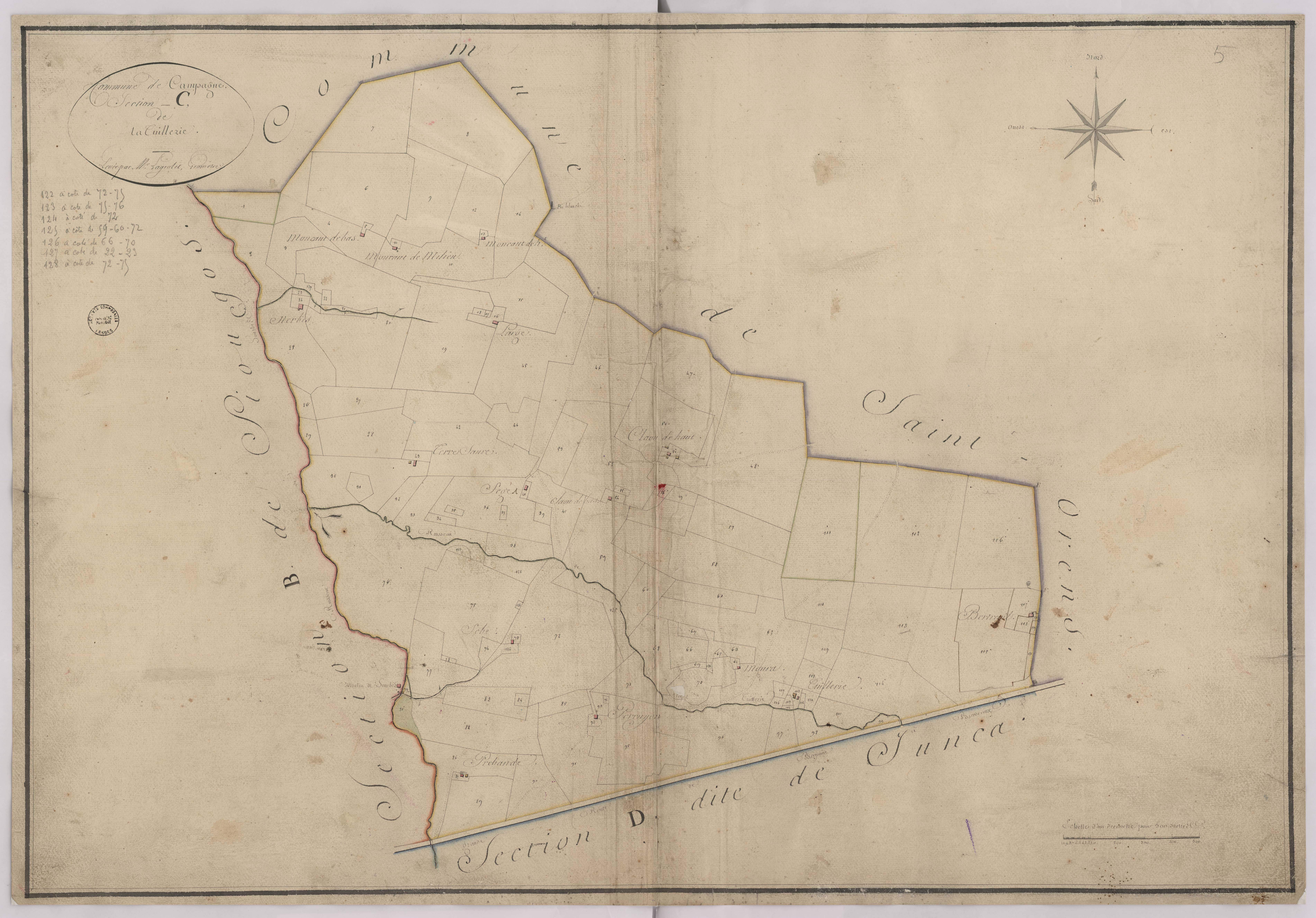 Campagne - Section C, dite de la Tuilerie, par Lagrolet géomètre