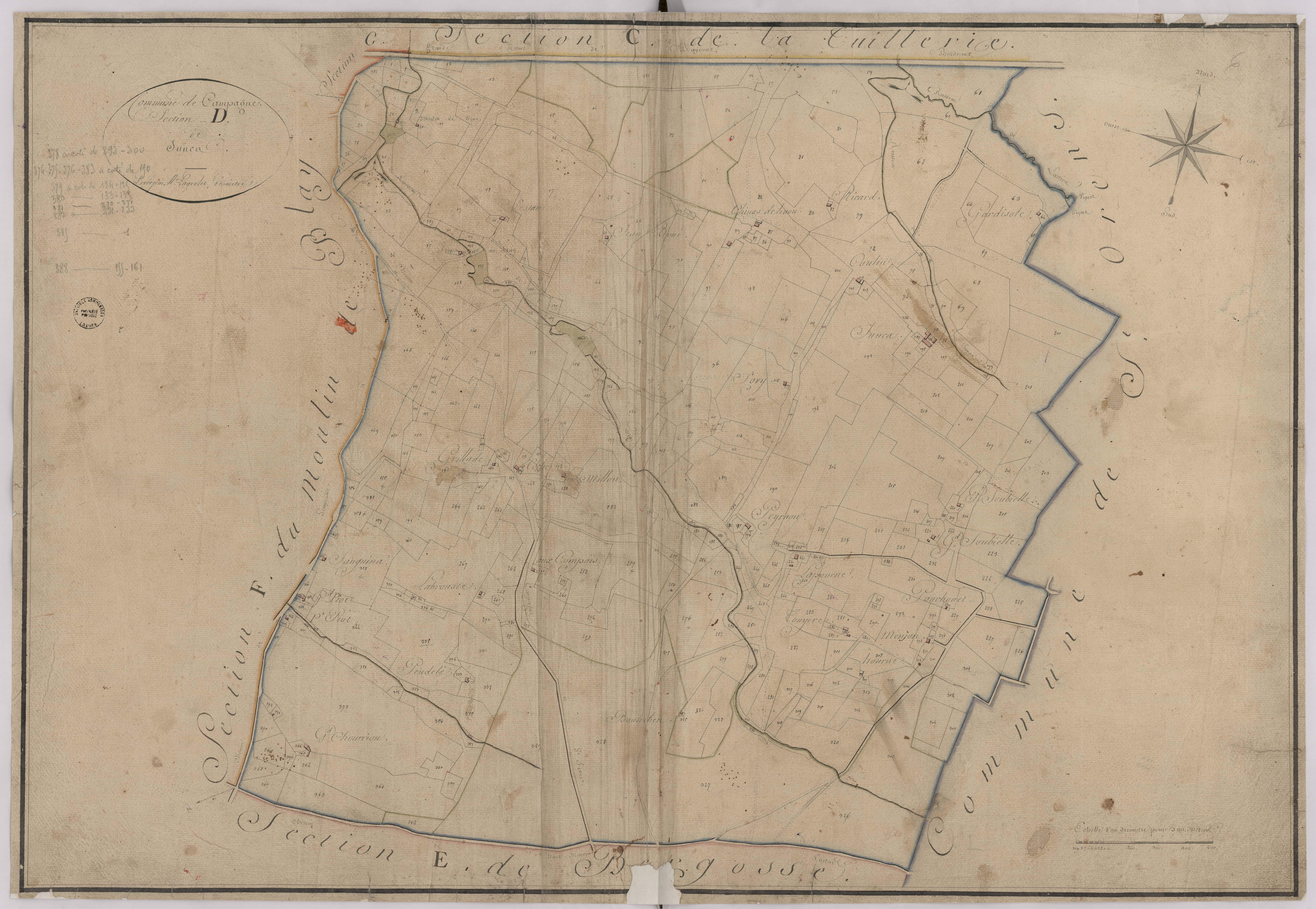 Campagne - Section D, dite de Junca, par Lagrolet géomètre