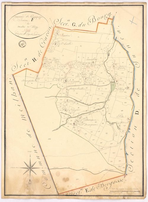 Campagne - Section F, dite du Moulin de Blay, par Lagrolet géomètre