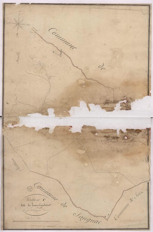 Candresse - Section C, dite du Haut Candresse, 1re feuille, par Vergoignan géomètre