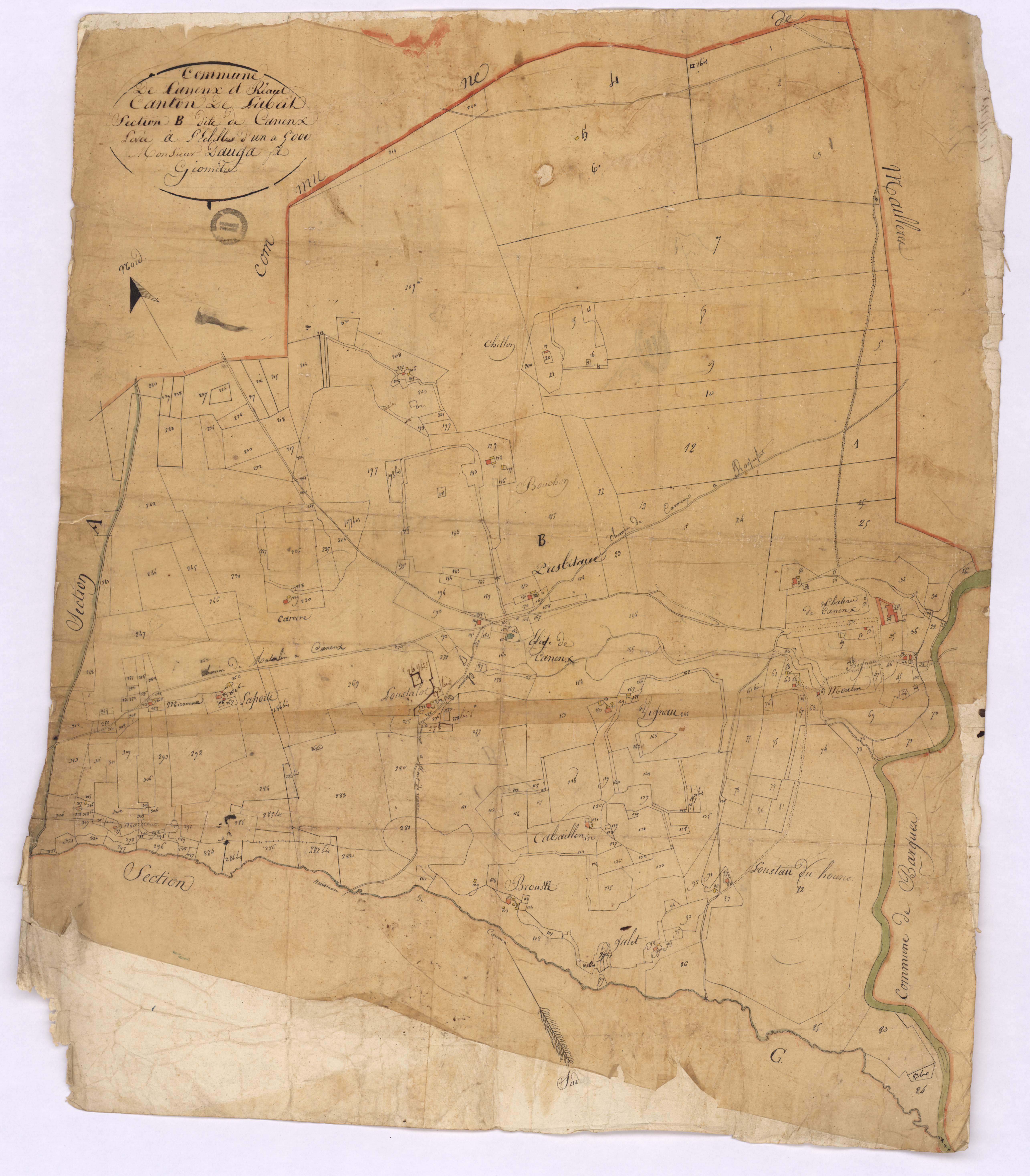 Canenx-et-Réaut - Section B, dite de Canenx, par Dauga fils géomètre