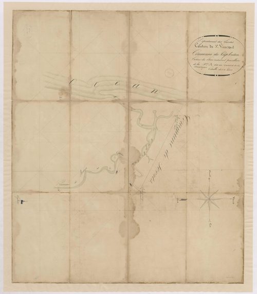 Capbreton - Extrait du plan parcellaire de la section A, dite des Dunes et de la montagne