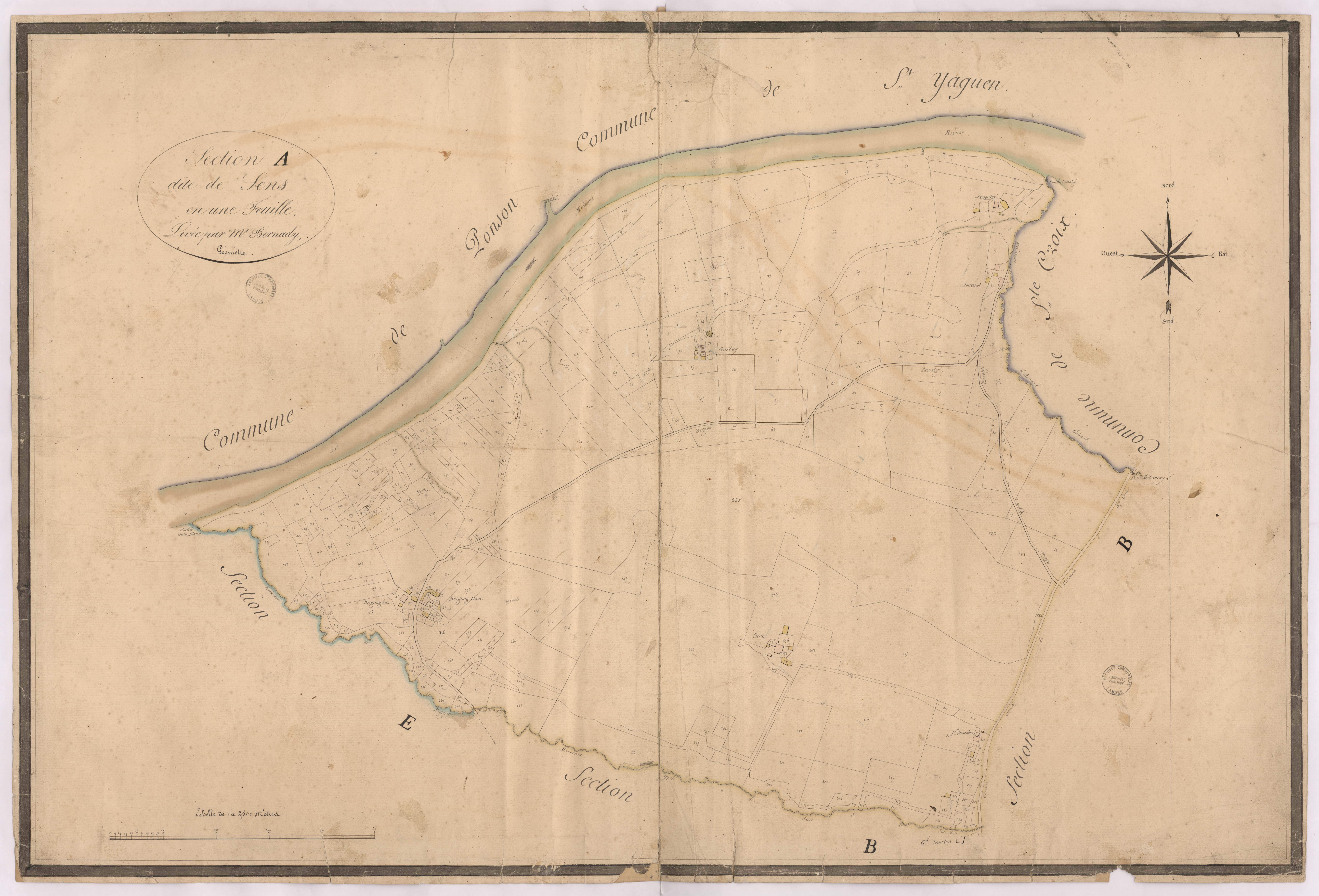 Carcarès-Sainte-Croix - Section A, dite de Sens, par Bernady géomètre