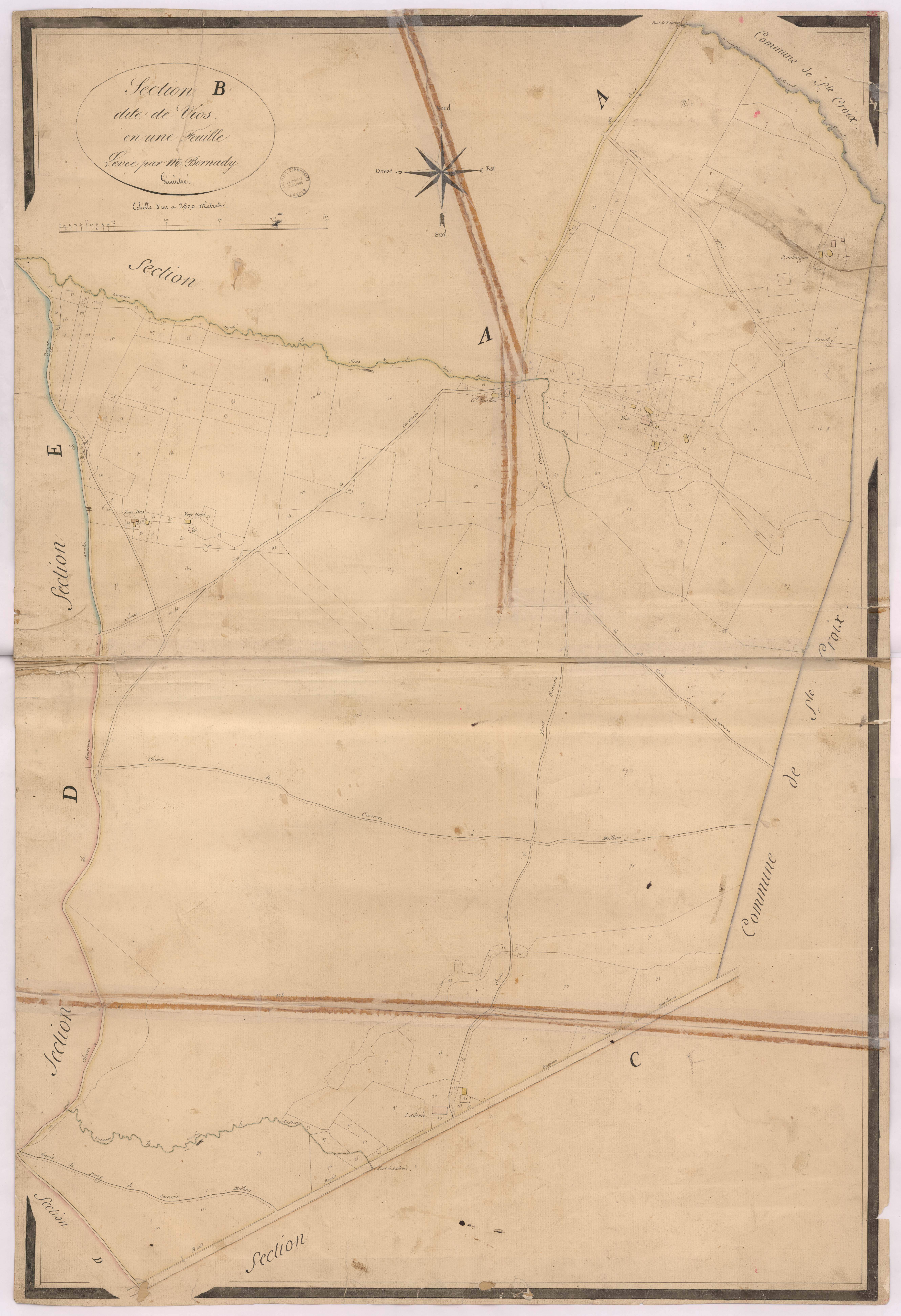 Carcarès-Sainte-Croix - Section B, dite de Vios, par Bernady géomètre