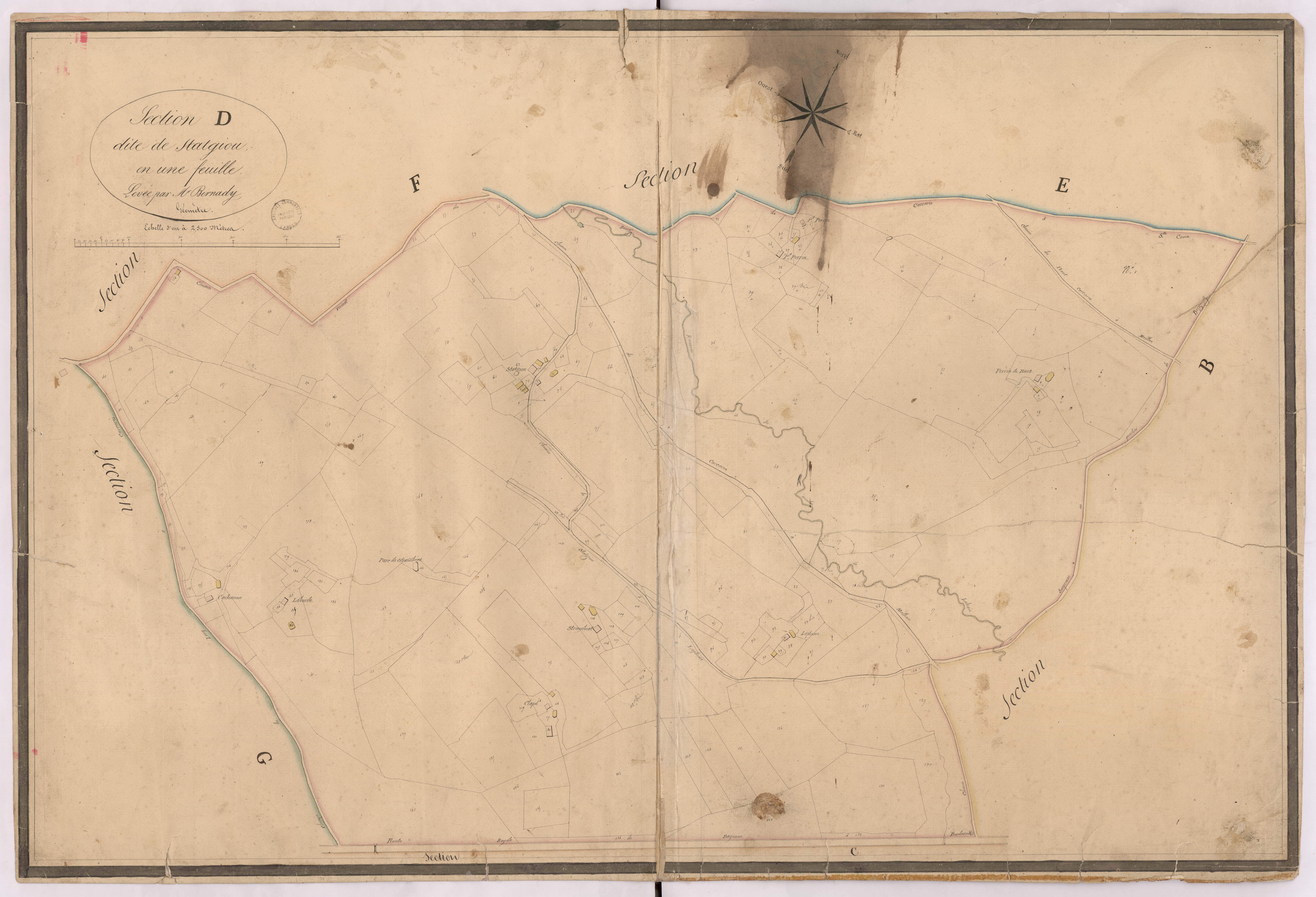 Carcarès-Sainte-Croix - Section D, dite de Statgiou, par Bernady géomètre