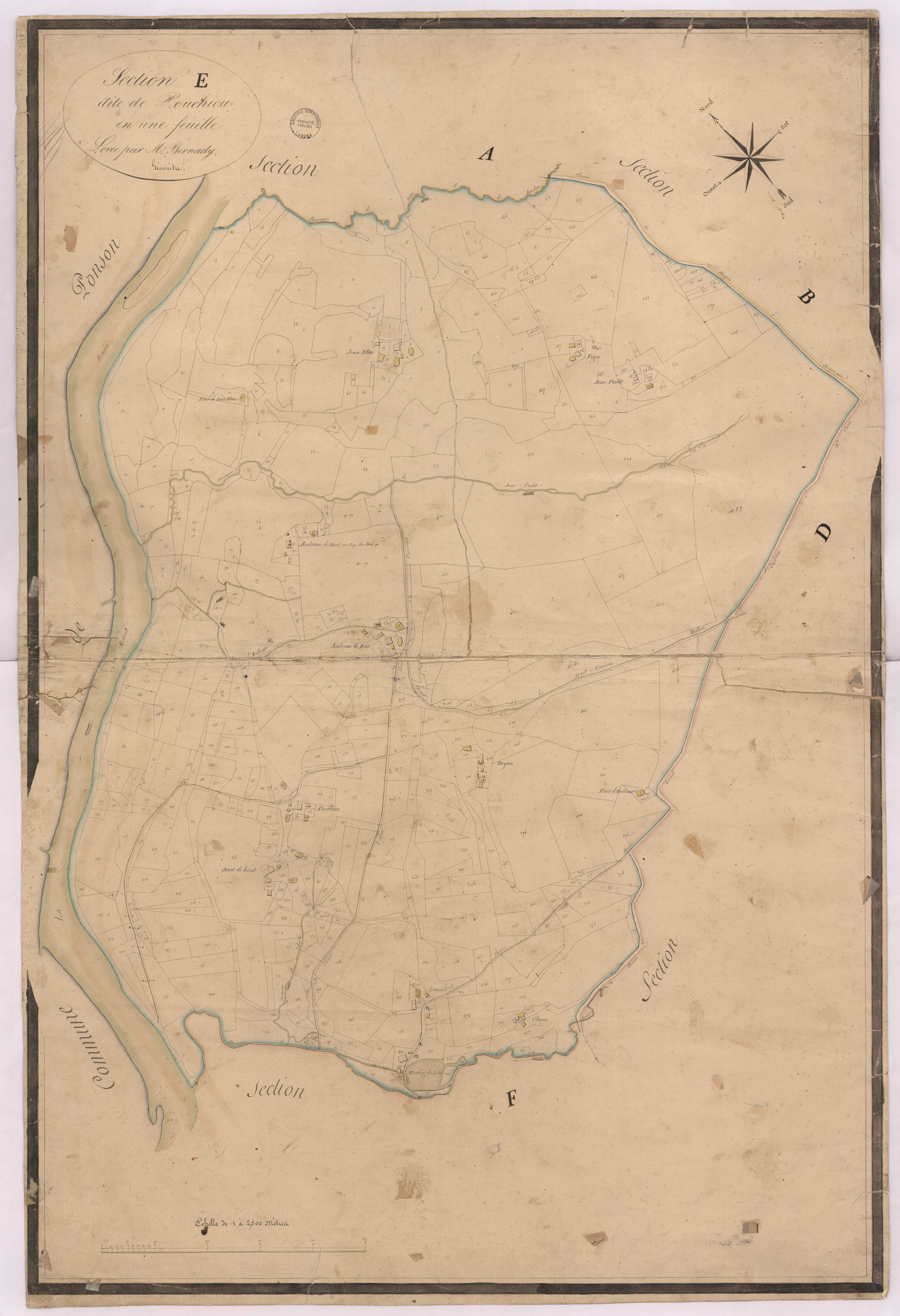 Carcarès-Sainte-Croix - Section E, dite de Pouchiou, par Bernady géomètre