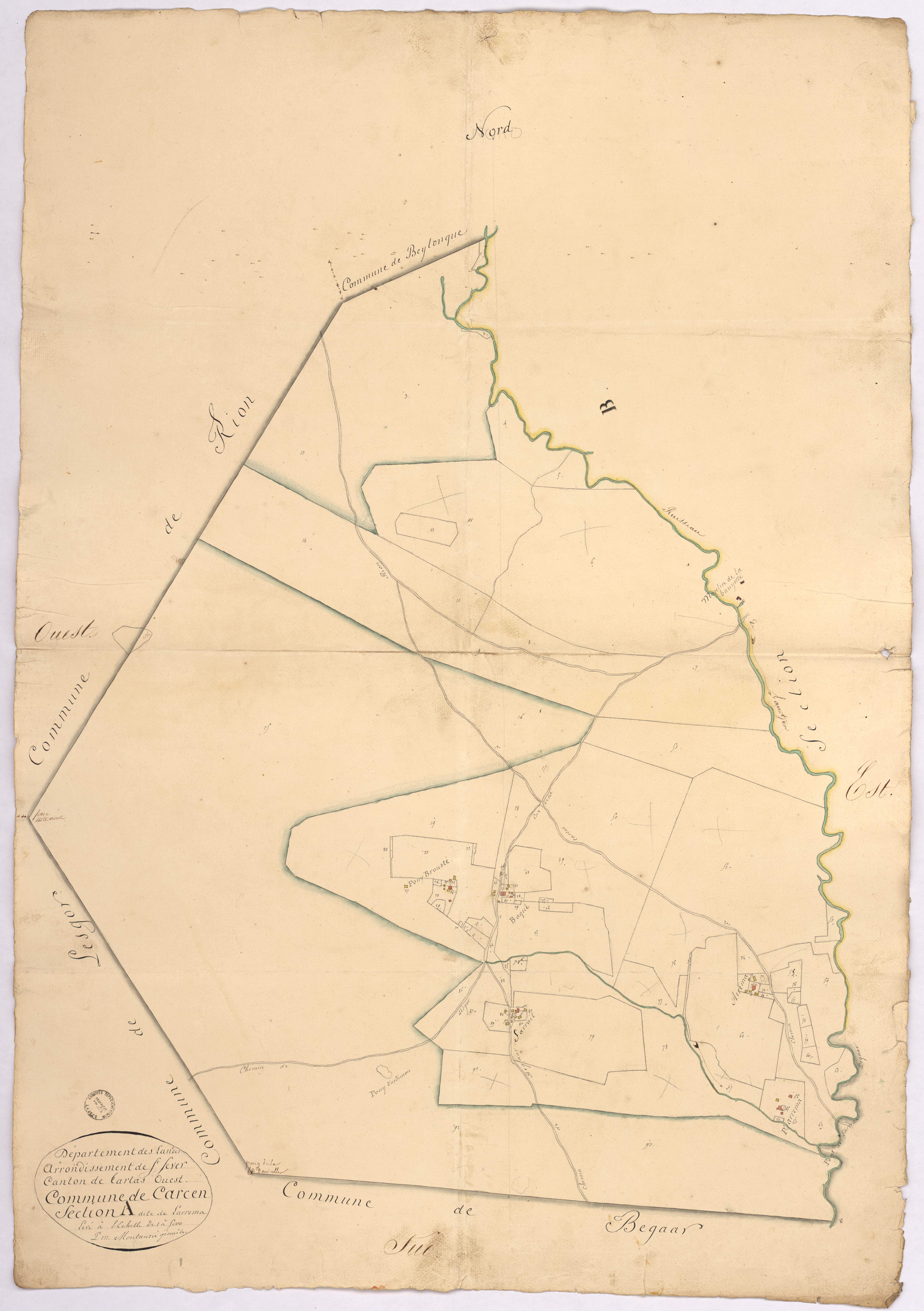 Carcen-Ponson - Section A, dite de Larrema, par Montauzié géomètre