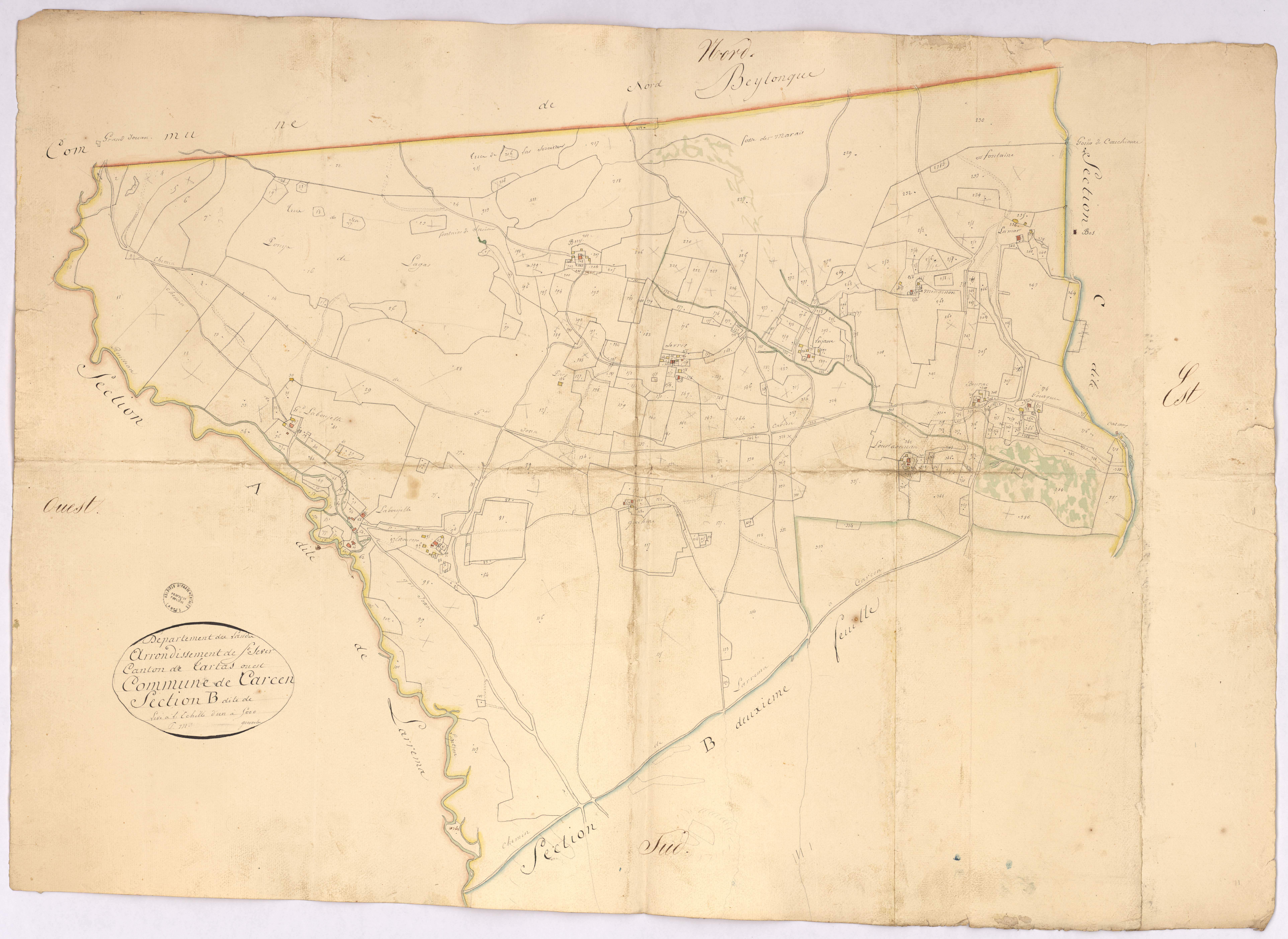 Carcen-Ponson - Section B, [dite de Serres], 1re feuille