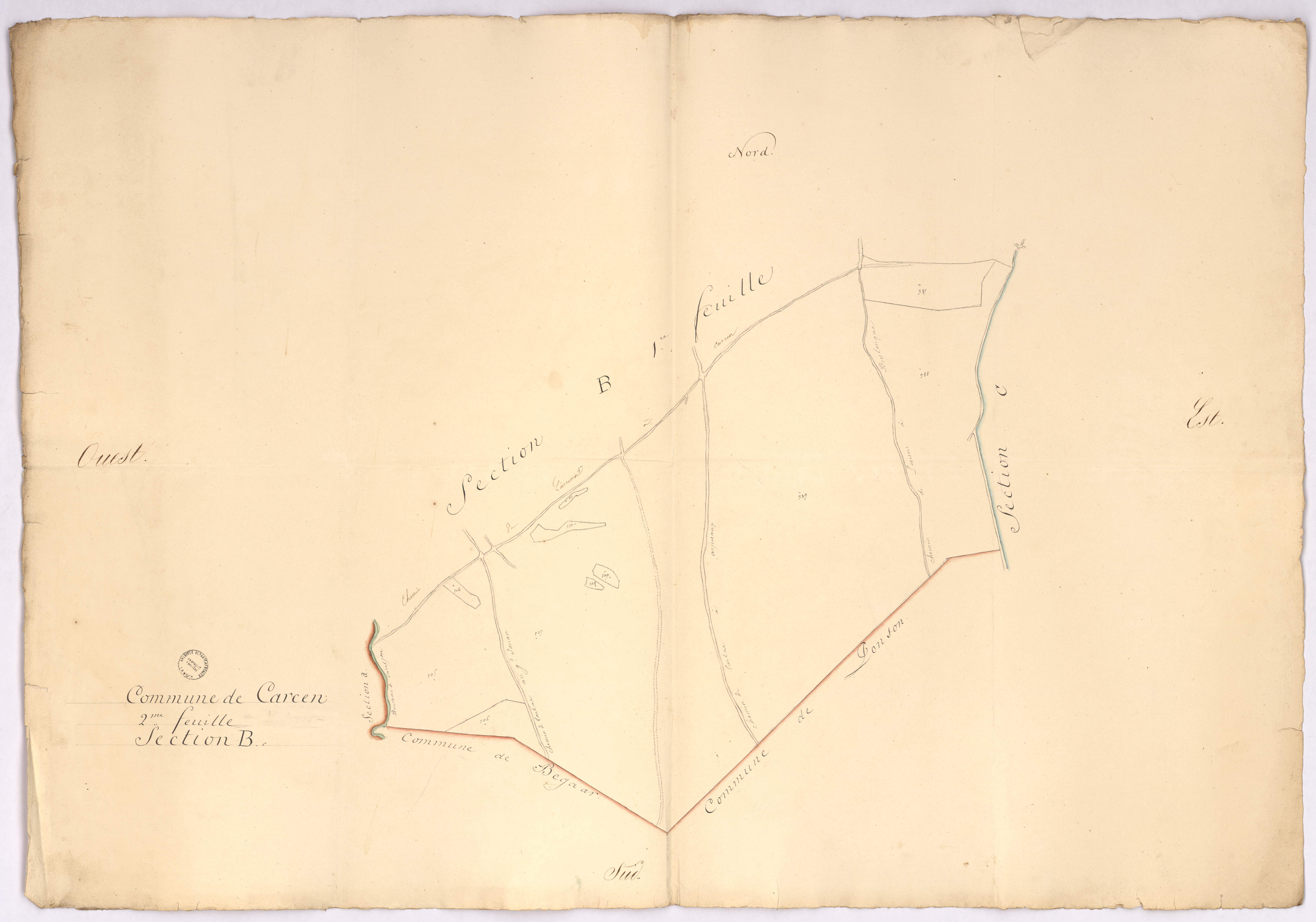 Carcen-Ponson - Section B, [dite de Serres], 2e feuille